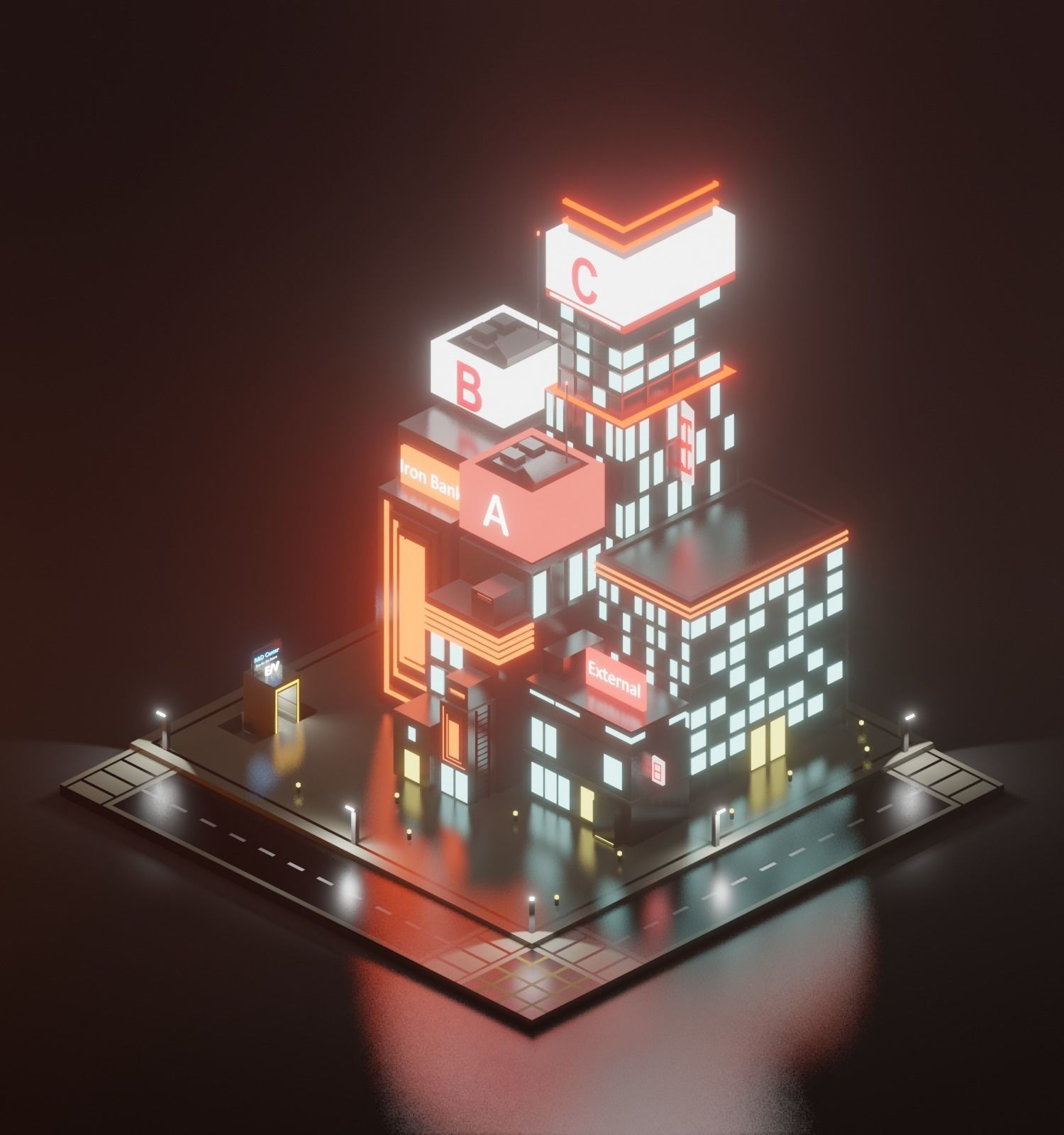 Wallpaper #fmeh-pIBSpphPi3-95Fq268 Low Poly Cyberpunk Futuristic City with Neon Lights Free Vr Ar Low