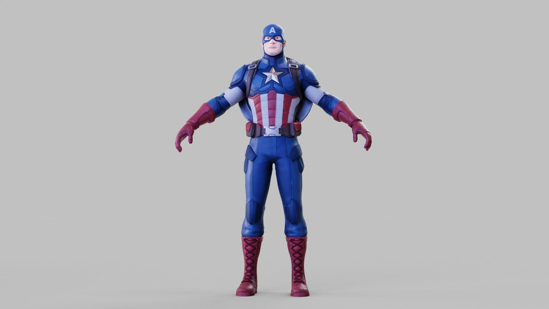 Wallpaper #PhUvtY4BmMigT4UnFlPX17 3D Model Captain America Character Rig for Blender Vr Ar Low Poly