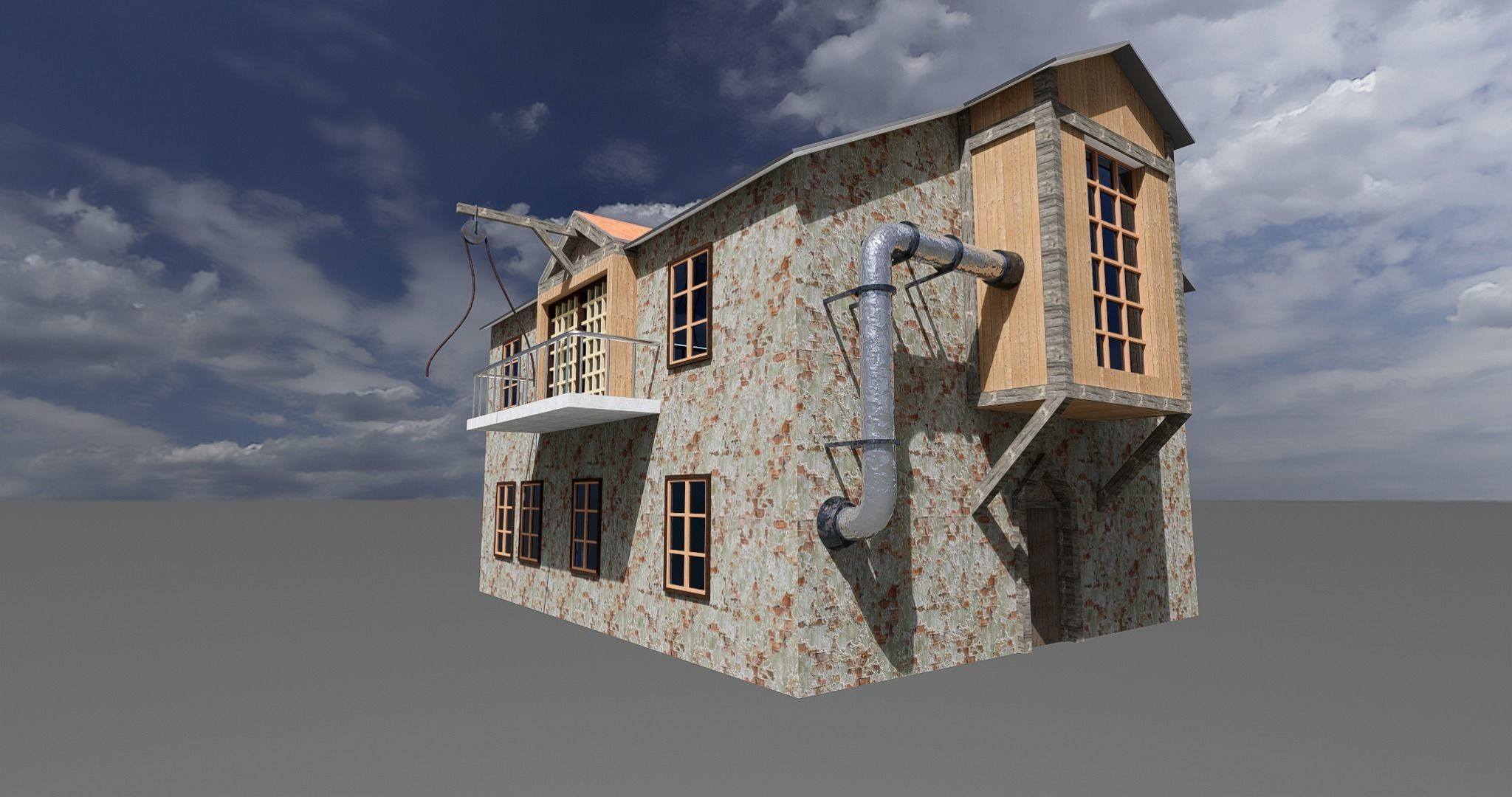 Wallpaper #FWcrDpMBSpphPi3-Remc244 Steampunk House 01 3D Model Cgtrader