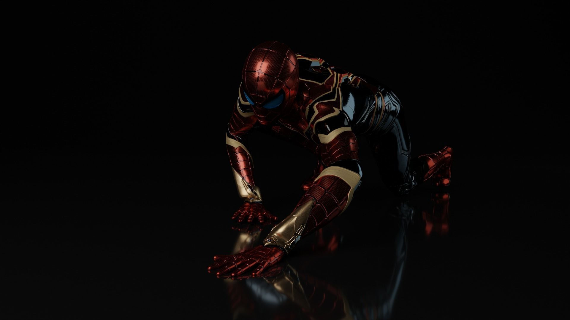 Wallpaper #8HRuwo4B_8f4nGFa4m4i49 Spiderman Iron Spider MCU High Poly Rigged 3D Model Rigged Cgtrader
