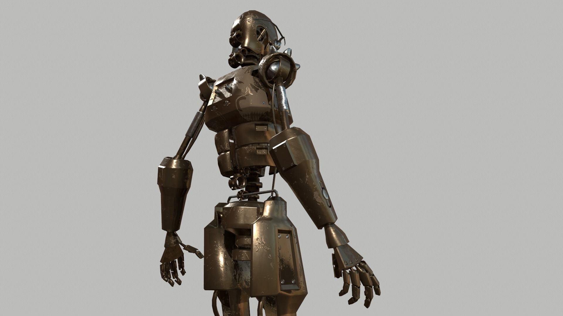 Wallpaper #ss4JJZMB71dOy6JZQBKv128 3D Model Steampunk Robot Vr Ar Low Poly Cgtrader