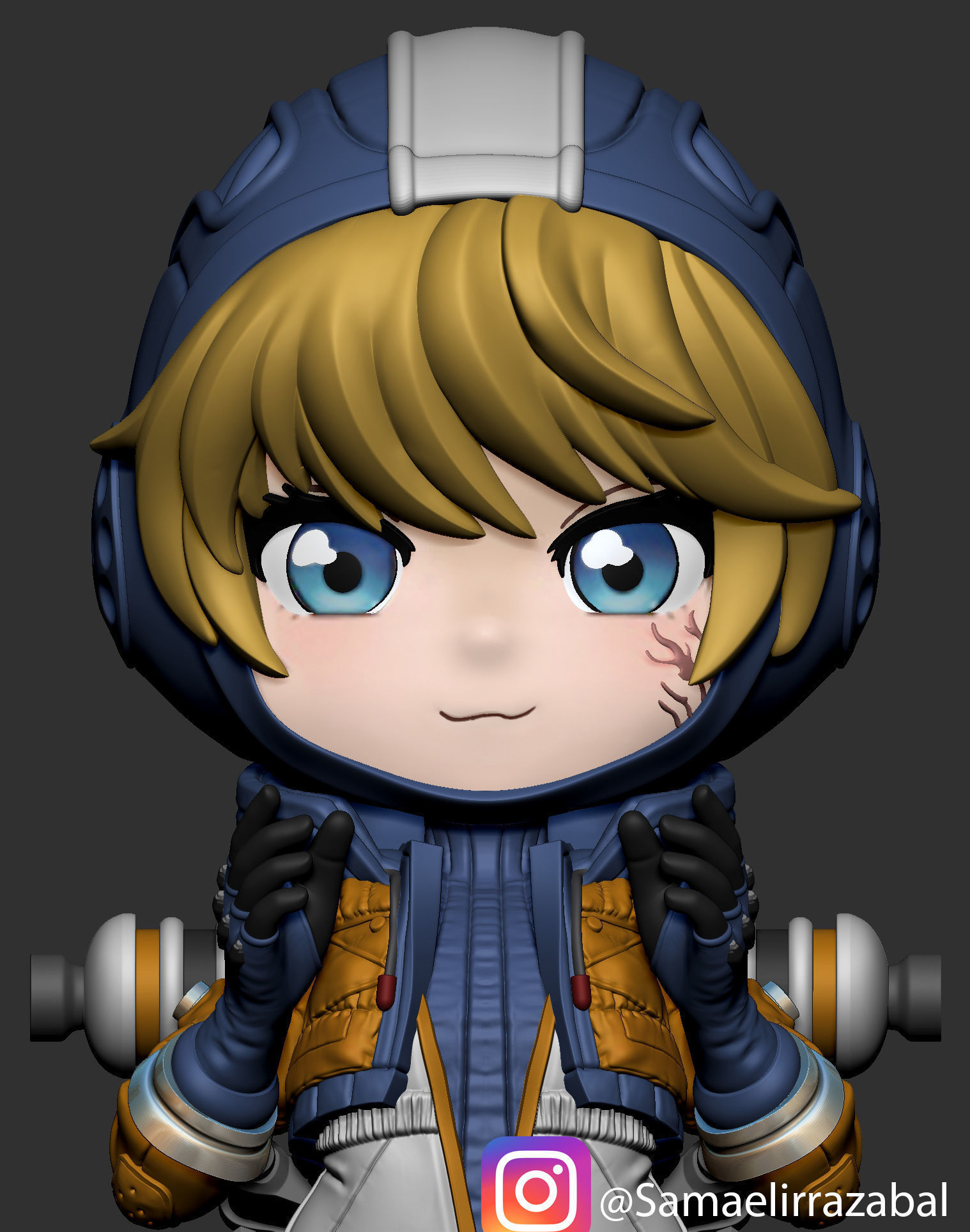 Wallpaper #0mf0DJMBSpphPi3-q-Fi21 Apex Legends Wattson Figure and Keychain Fanart 3D Model 3D Printable