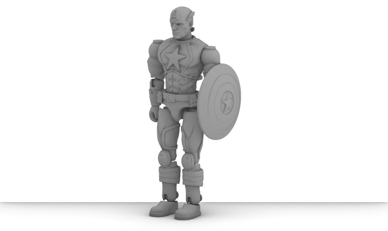 Wallpaper #mhkJKY8BtGB6xQ789IfX16 Captain America Articulated Poseable Action Figure 100mm 3D Model 3D