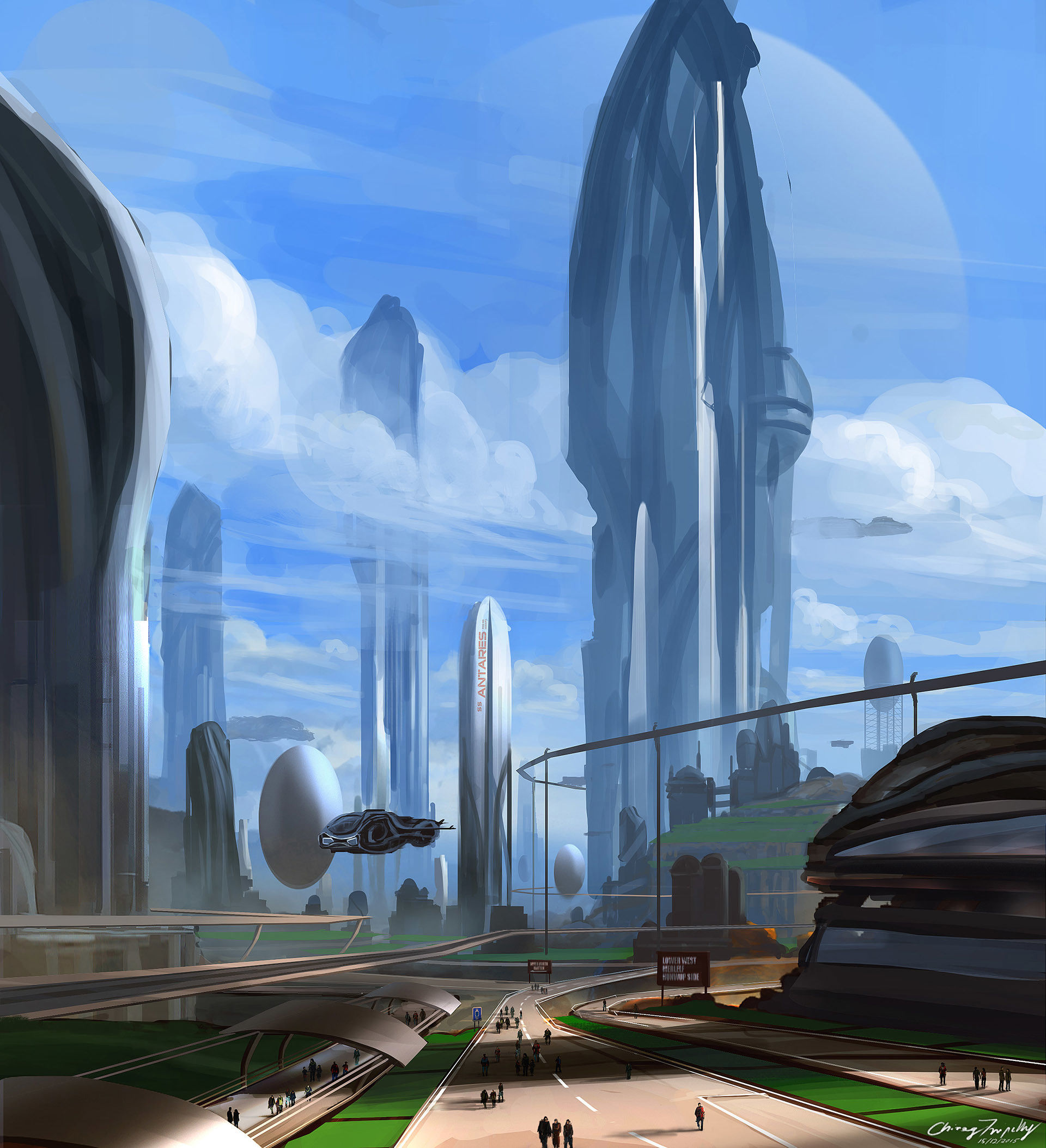 Wallpaper #SmebDJMBSpphPi3-Yd_c110 Artstation Utopian City I