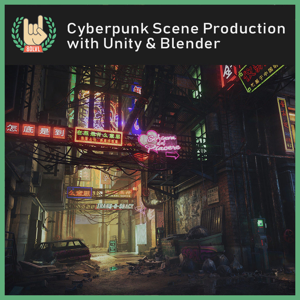 Wallpaper #_BnEHo8BtGB6xQ7843nS25 Artstation 80lv Article Cyberpunk Scene Production with Unity