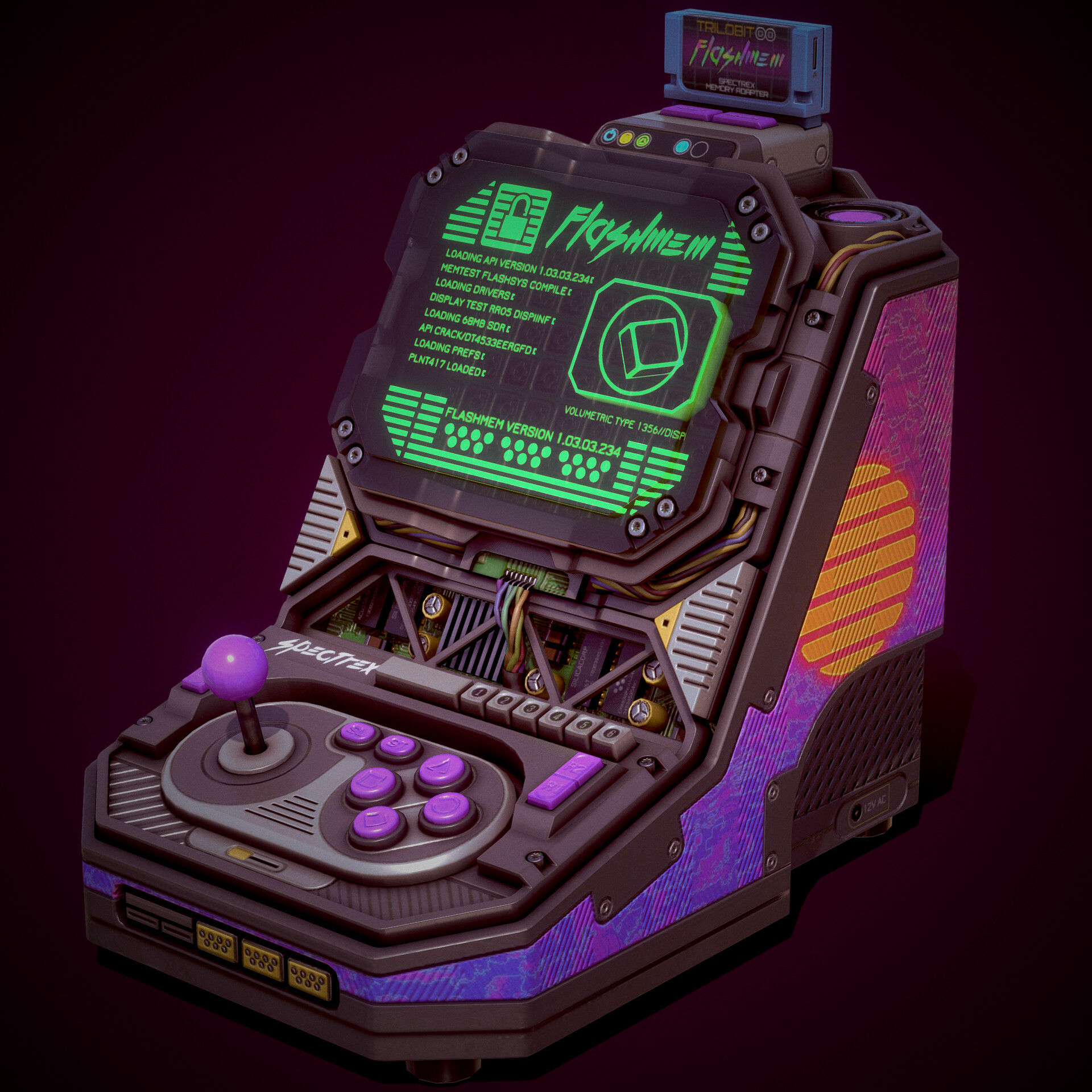 Wallpaper #ARk0Ao8BtGB6xQ78oEoU4 Artstation Cyberpunk Arcade Unit