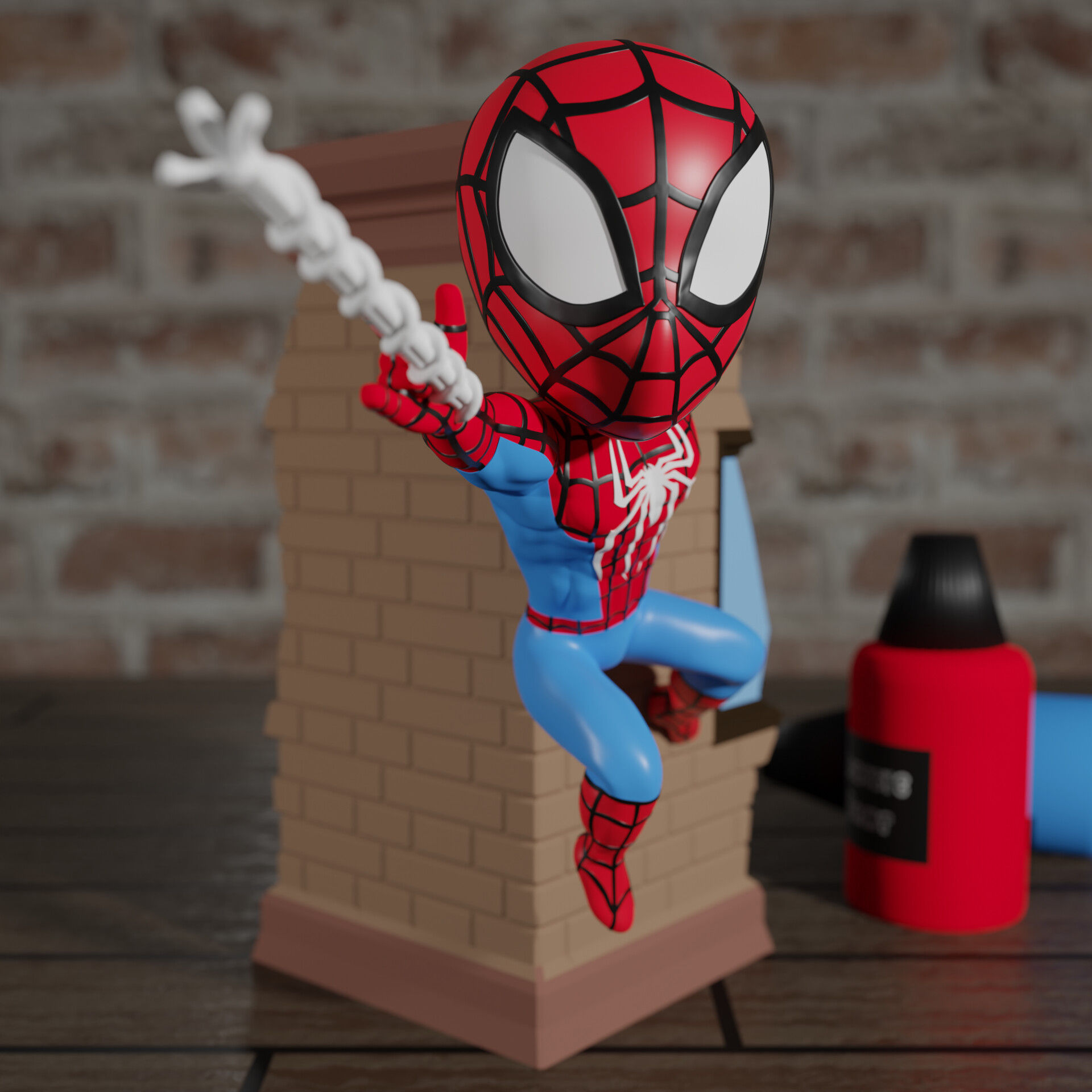 Wallpaper #nDGpNZMB5zzyi_yYQ1cr174 Artstation Chibi Spider Man for 3D Print