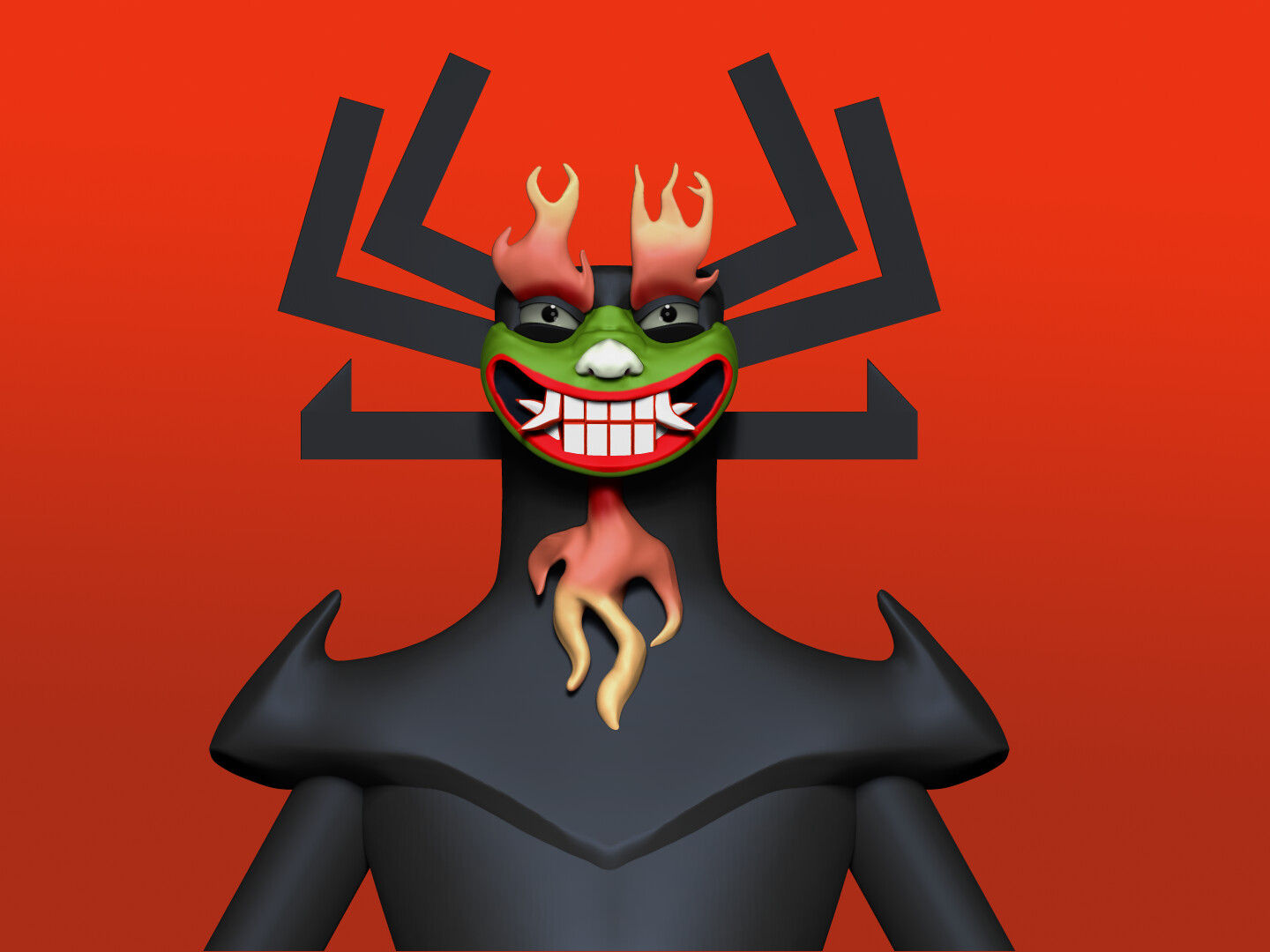 Wallpaper #LQPxZZMBpyOg8YnEktpT10 Artstation Aku from Samurai Jack 3D Model