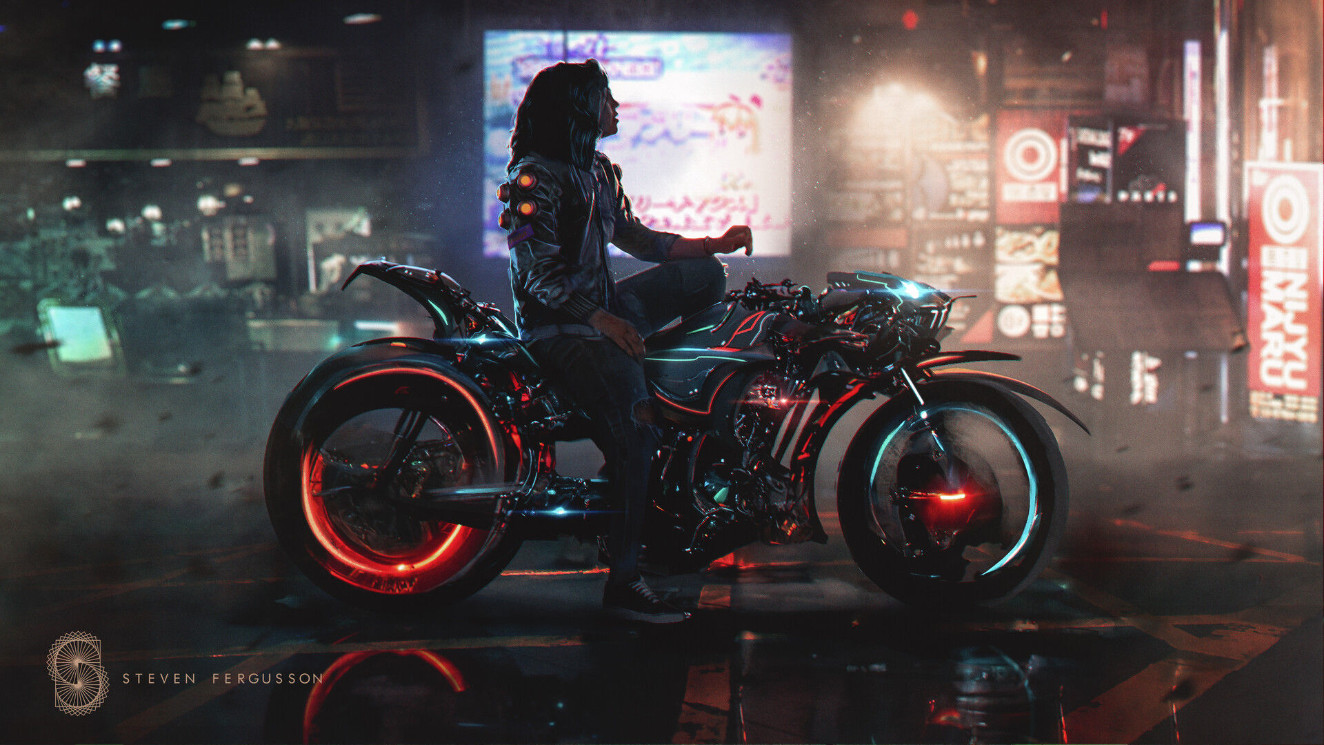 Wallpaper #Hn2b9I4Bnwiau_P6wRAz1 Cyberpunk Biker by Steven Fergusson Hochmann Rcyberpunk
