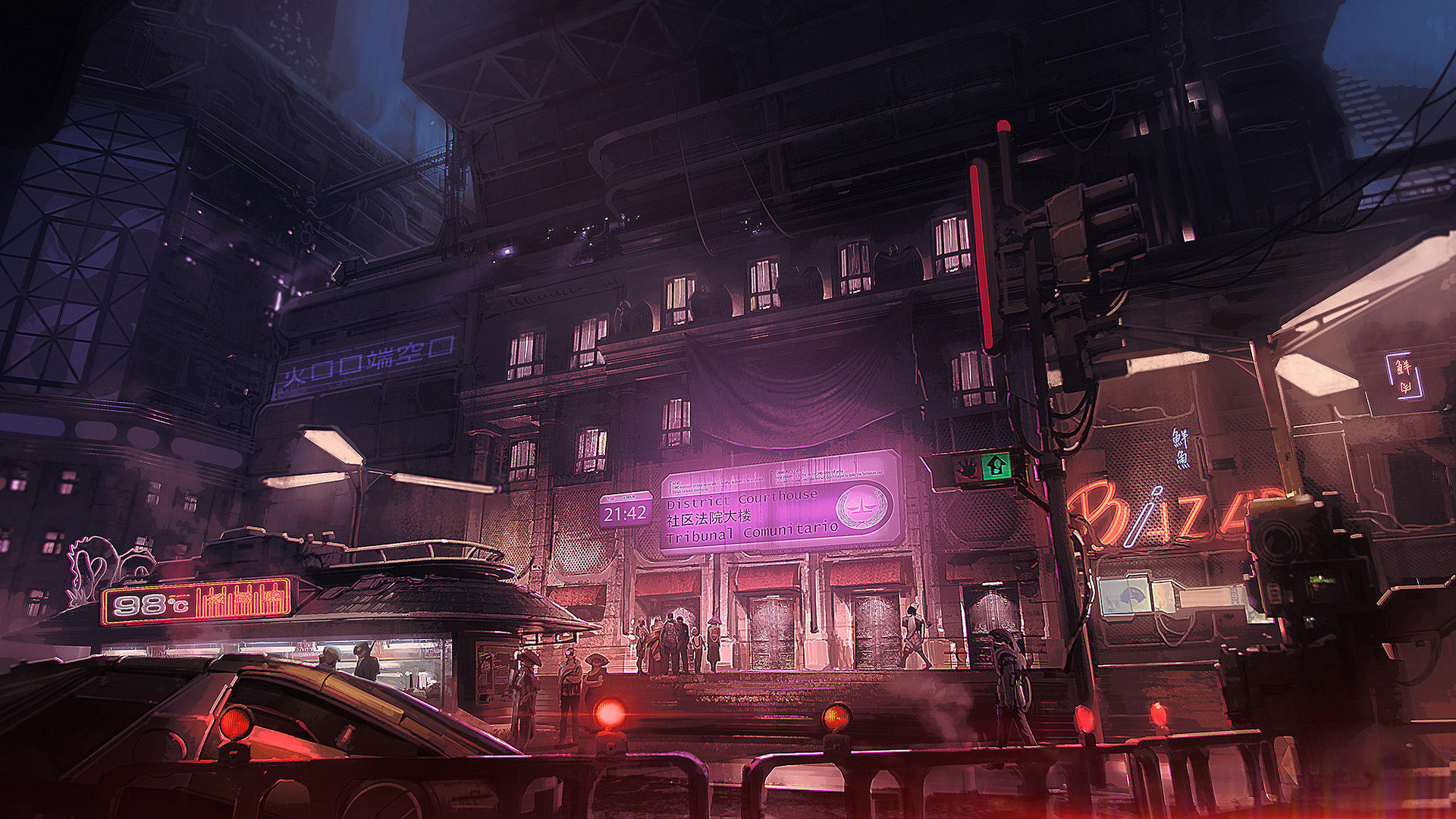 Wallpaper #ohnNII8BtGB6xQ78BX6549 Artstation Blade Runner Concept Art City Street Scene