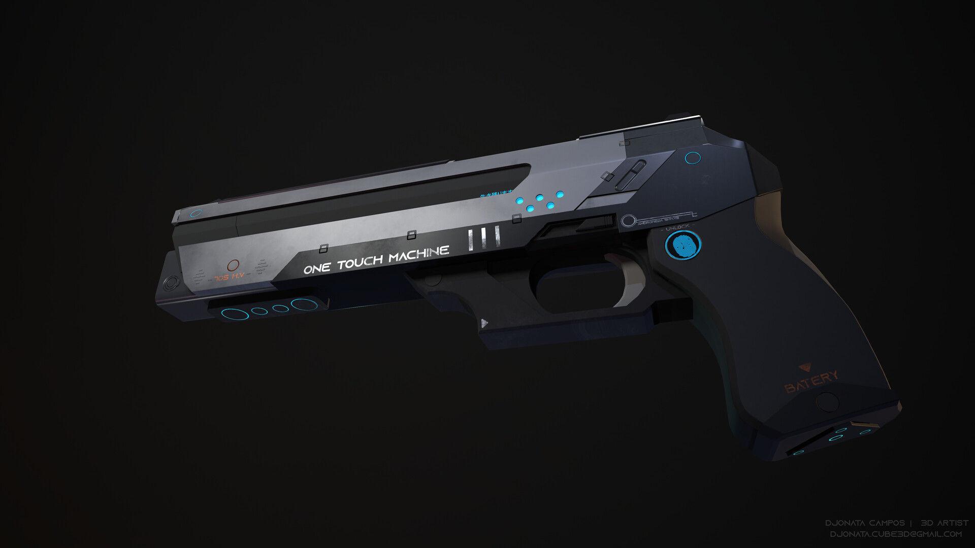 Wallpaper #CWfV7pIBSpphPi3-jF_J151 Artstation Cyberpunk Pistol