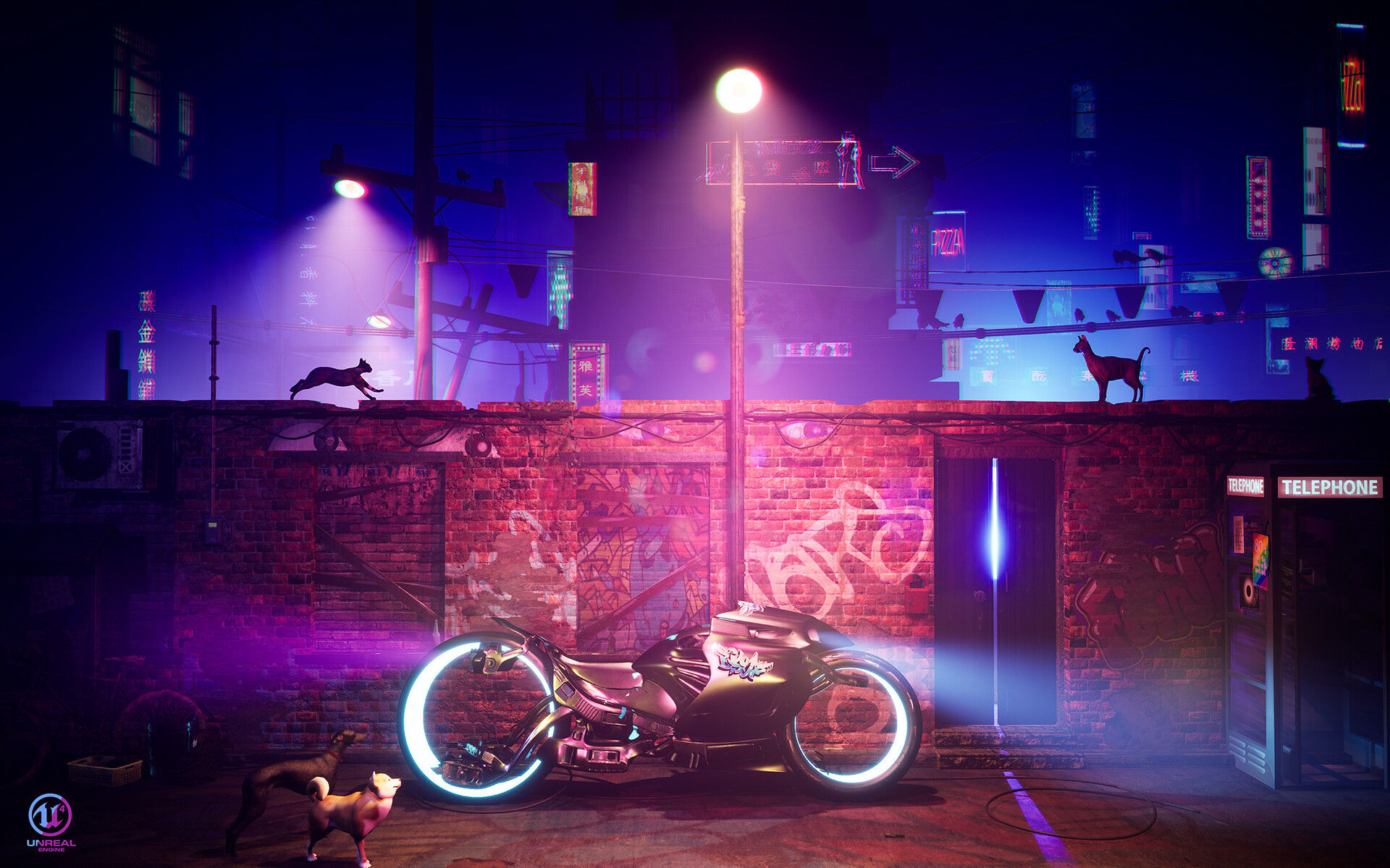 Wallpaper #n3QNzY4B_8f4nGFaSHRW3 Artstation Street Wall Cyberpunk