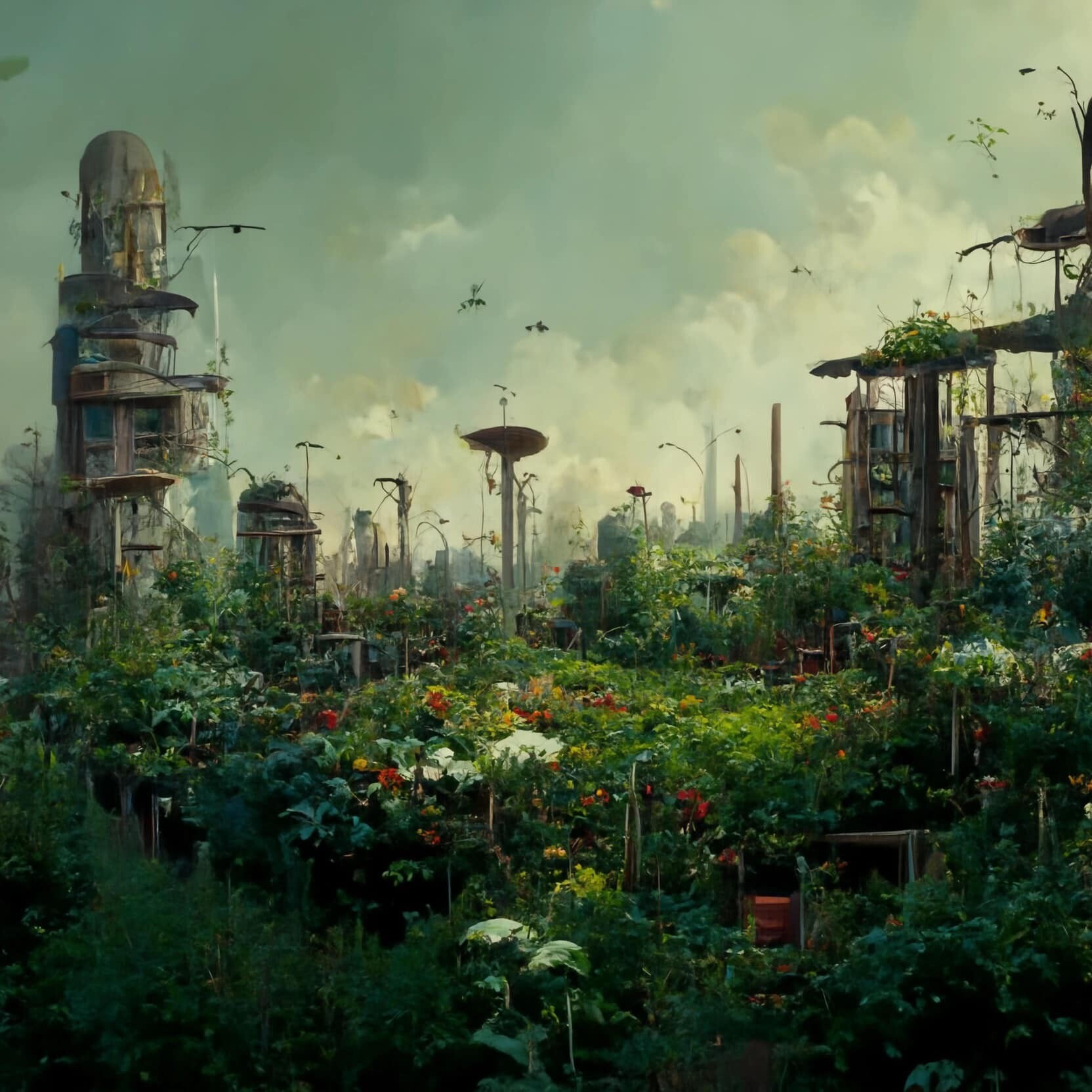 Wallpaper #oJl_P5MBUcASHT6nQswf200 Artstation Post Apocalyptic Garden