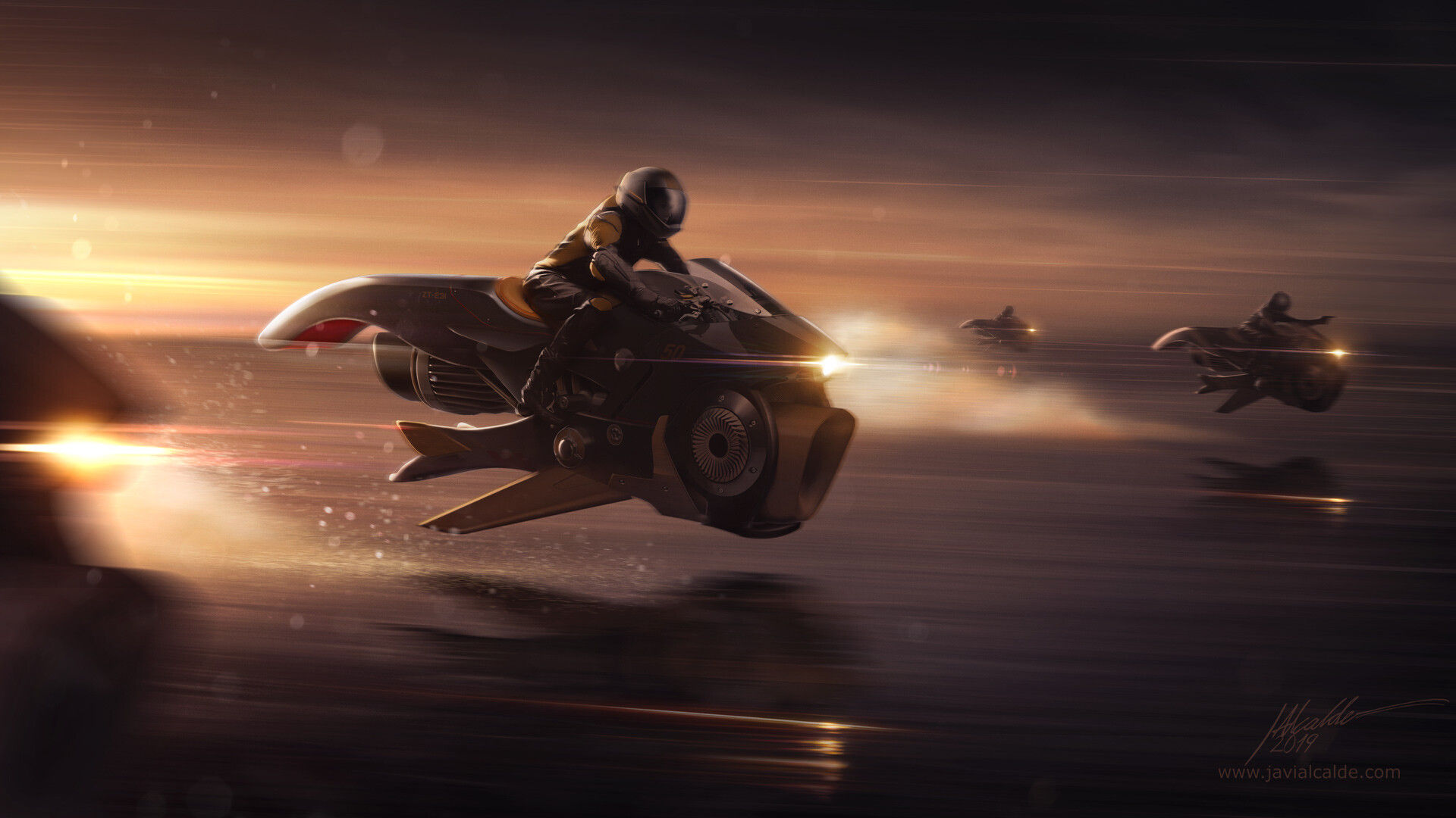 Wallpaper #WkD9LpMBJhL2WPbal7s-111 Artstation Flying Motorcycle