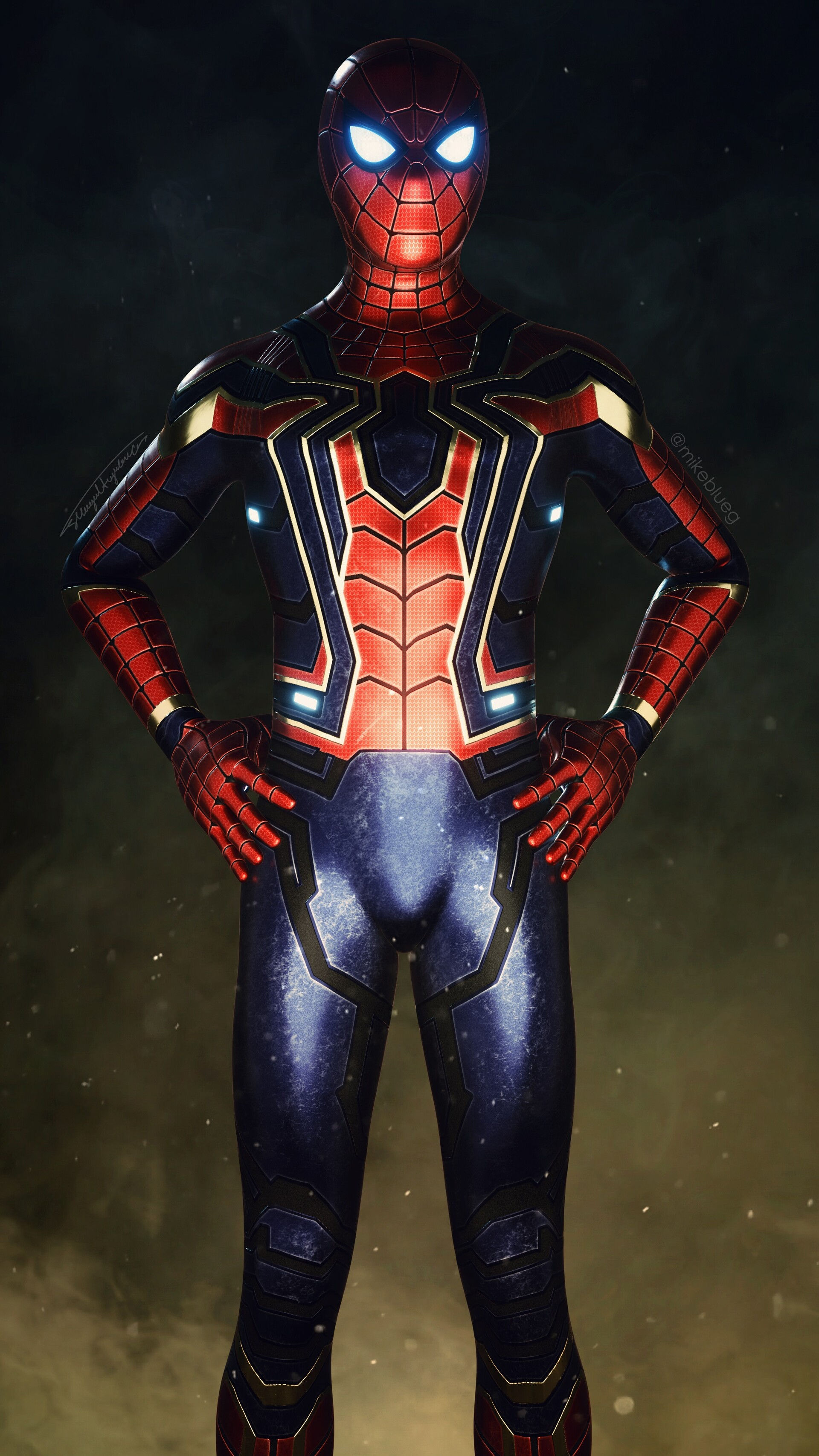 Wallpaper #ehkh_Y4BtGB6xQ78tkc925 Mike Blueg Spiderman Iron Spider Suit Infinity War