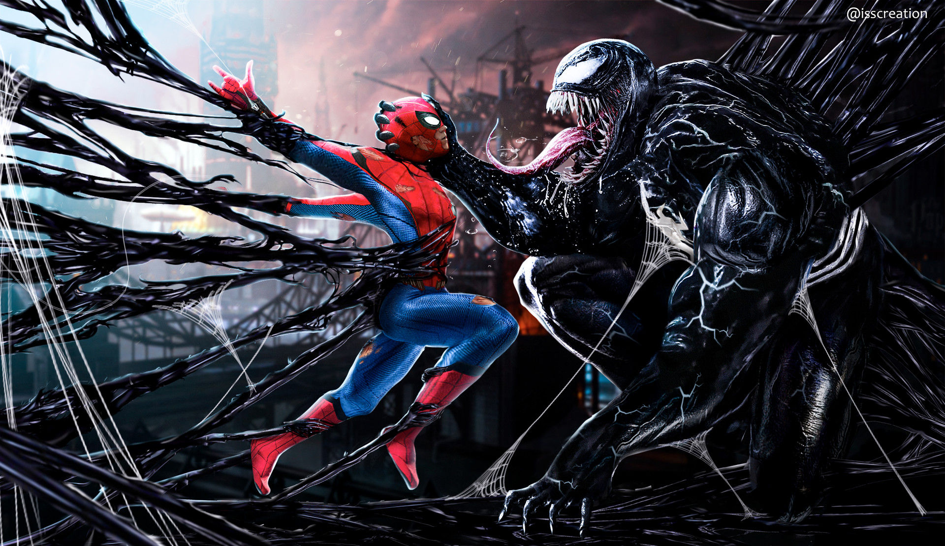 Wallpaper #_hlDH48BtGB6xQ78EnqV50 Artstation Spiderman vs Venom