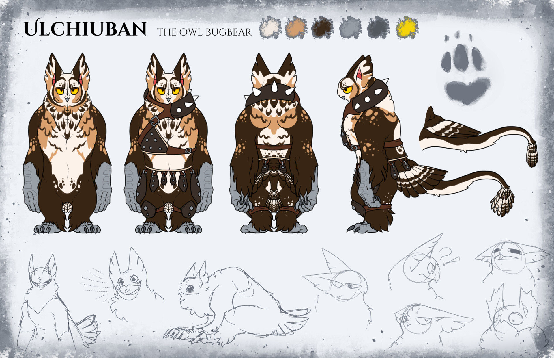 Wallpaper #b9tlMpMB3oUMxGFSHT3n144 Artstation Owl Bugbear Character Turnaround