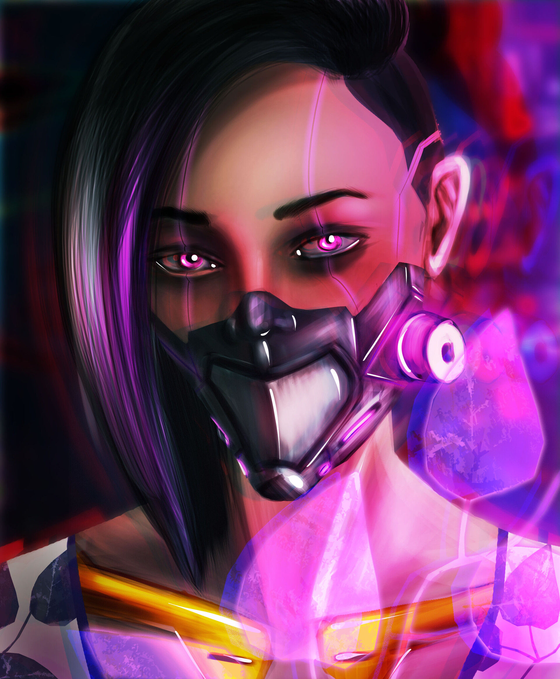 Wallpaper #RaUlN5MBVBiSkHCarotk84 Artstation Cyberpunk Portrait