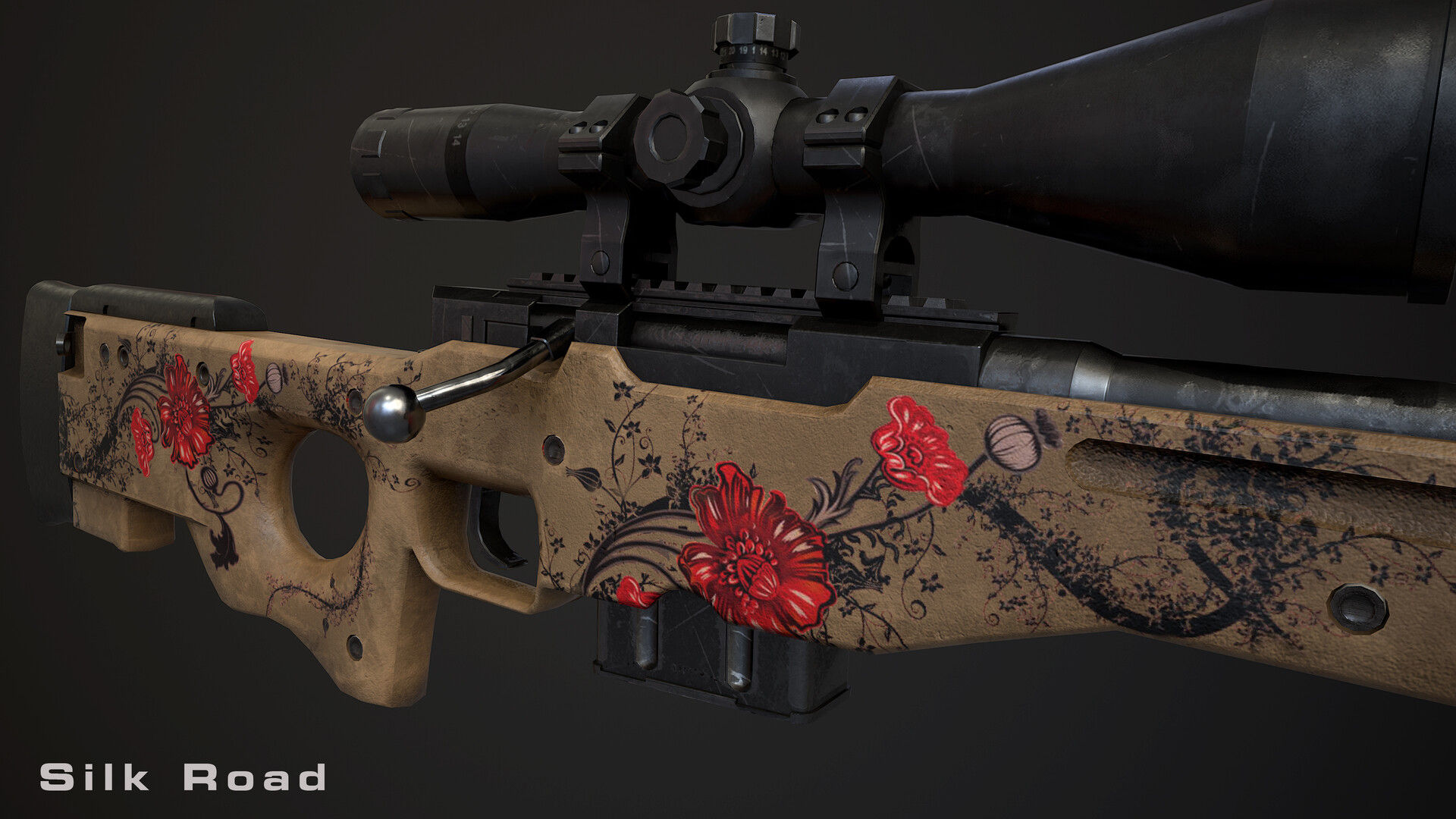 Wallpaper #bWc8DJMBSpphPi3-wt2338 Artstation Csgo Silk Road Awp