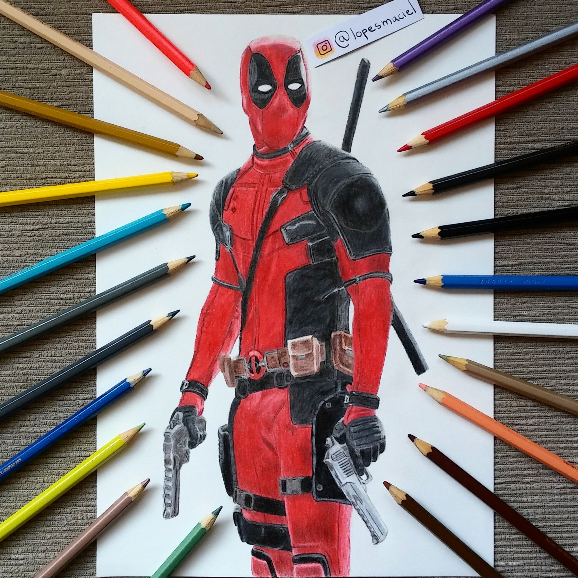 Wallpaper #HWfz8pIBSpphPi3-MnOE4 Artstation Deadpool Realistic Color Pencil Drawing
