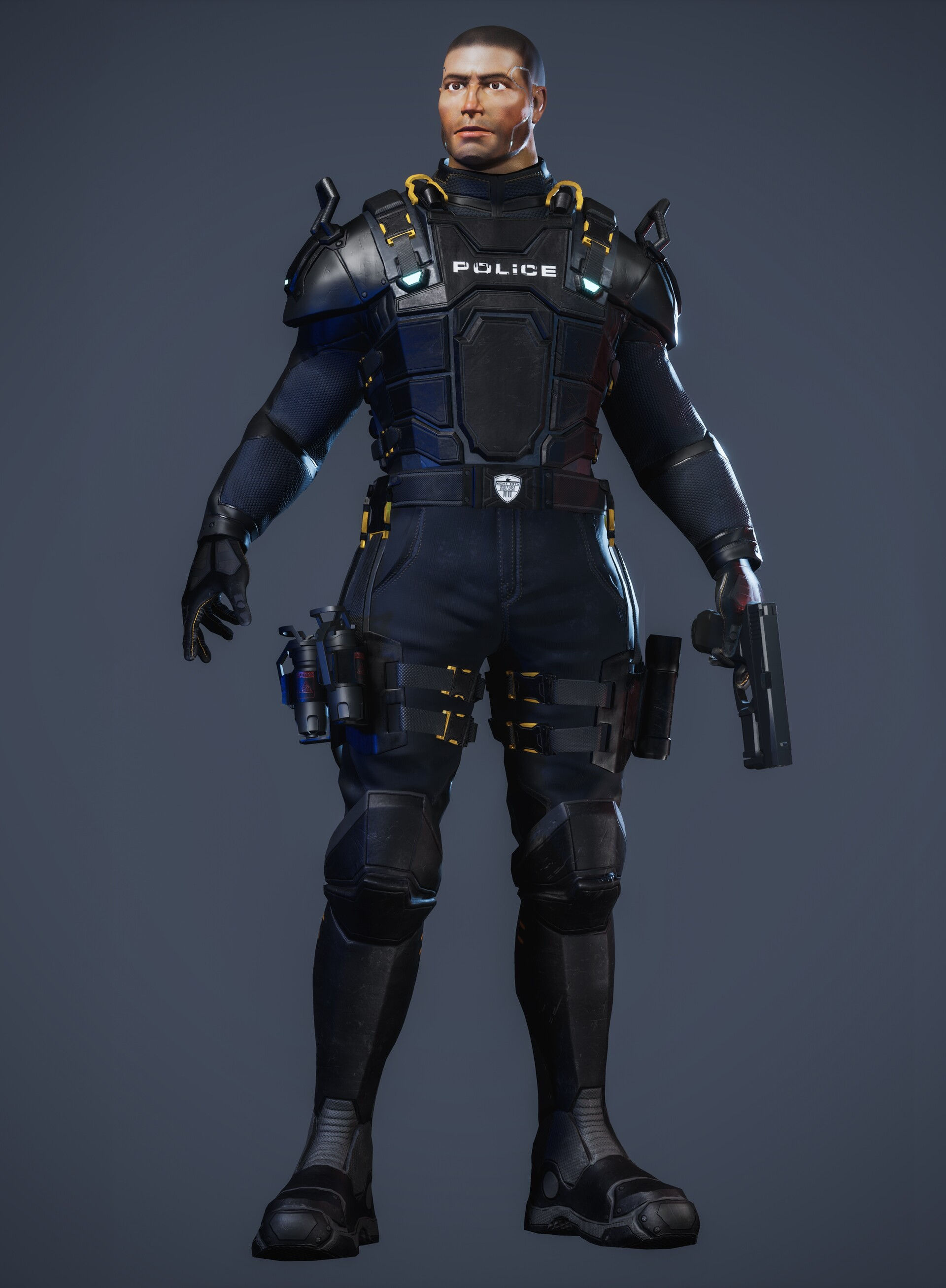Wallpaper #TRmFJI8BtGB6xQ78i4Xw49 Artstation Cyberpunk Police Officer Character Design Vrogueco