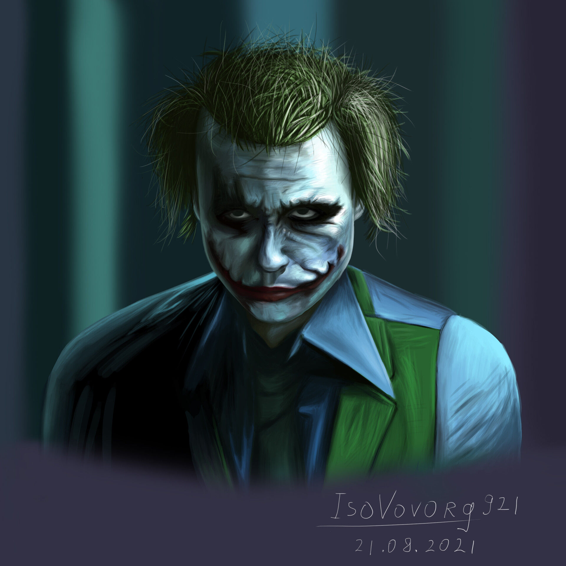Wallpaper #UxouUZMB1yWOL4qg54He49 Artstation Joker of Heath Ledger
