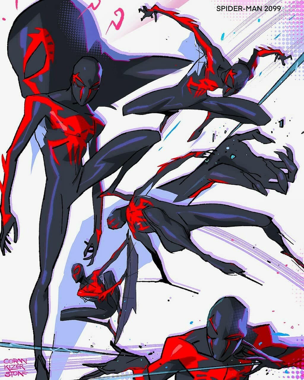Wallpaper #ARlgE48BtGB6xQ78rGYs21 Artstation Spiderman 2099 Poses