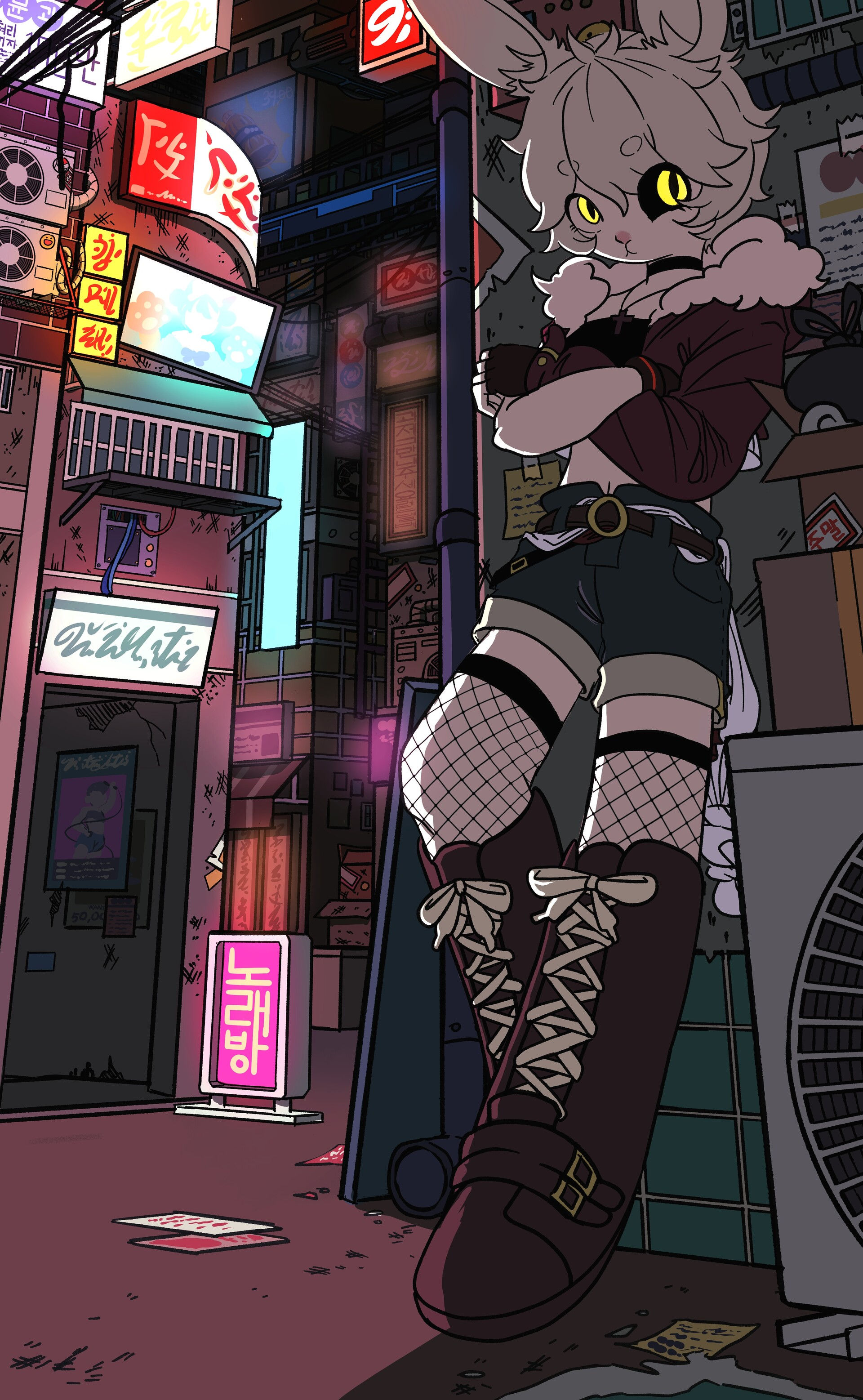 Wallpaper #qa3MMZMBKf019FdaUxGB109 Artstation Cyberpunk Rabbit