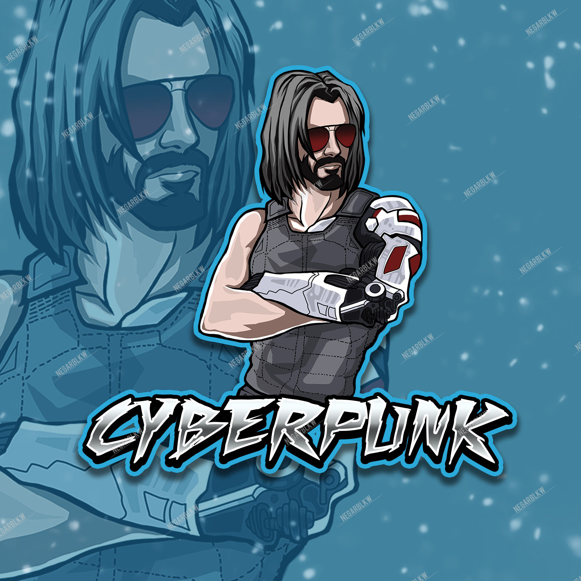 Wallpaper #shyAQJMB8JfcLg2J2fbR83 Artstation Cyberpunk Mascot Logo