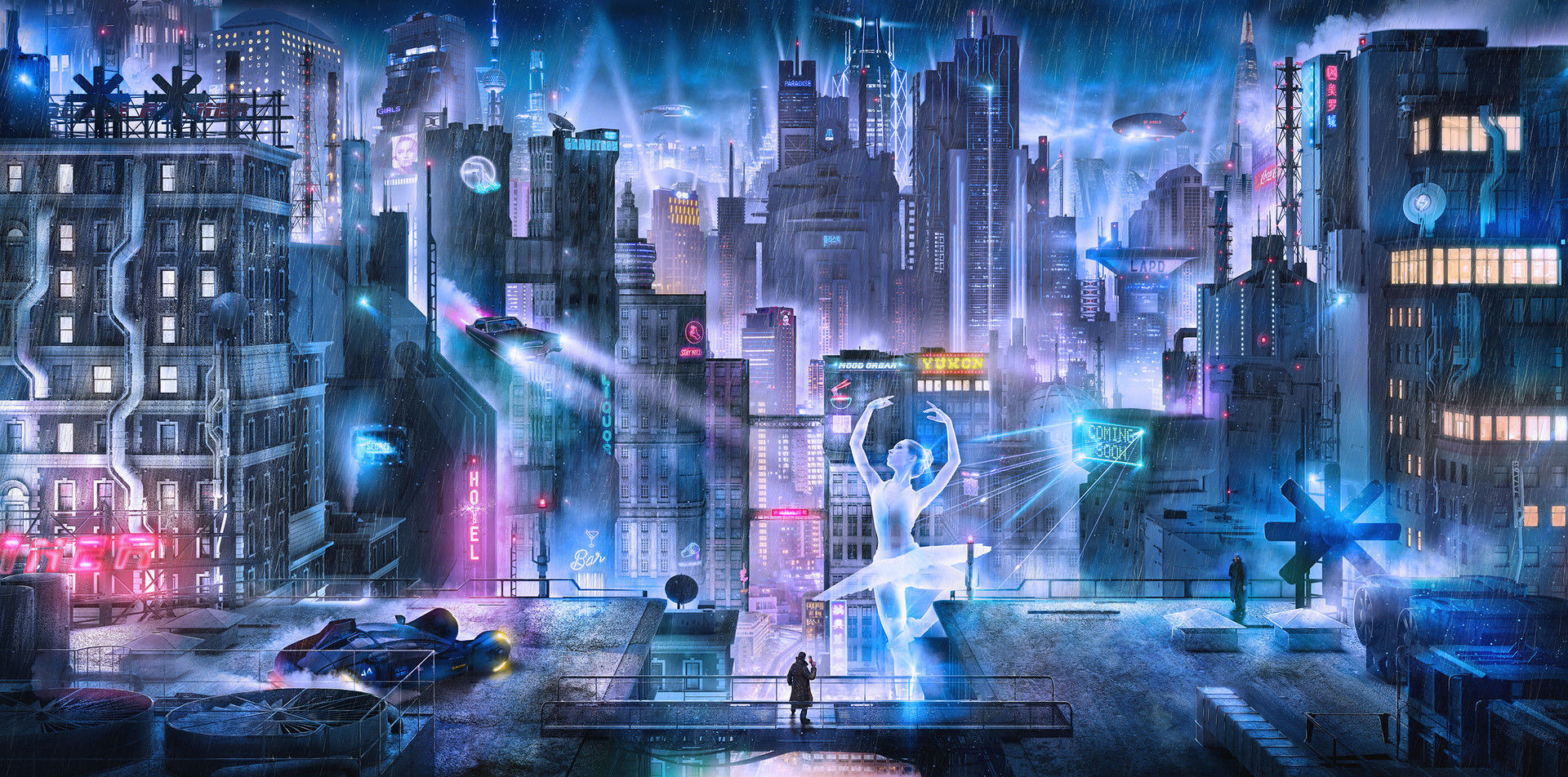 Wallpaper #6mjpIJMBSpphPi3-Vy6I300 Artstation Fan Art Cyberpunk City Blade Runner Alex Feliksovich