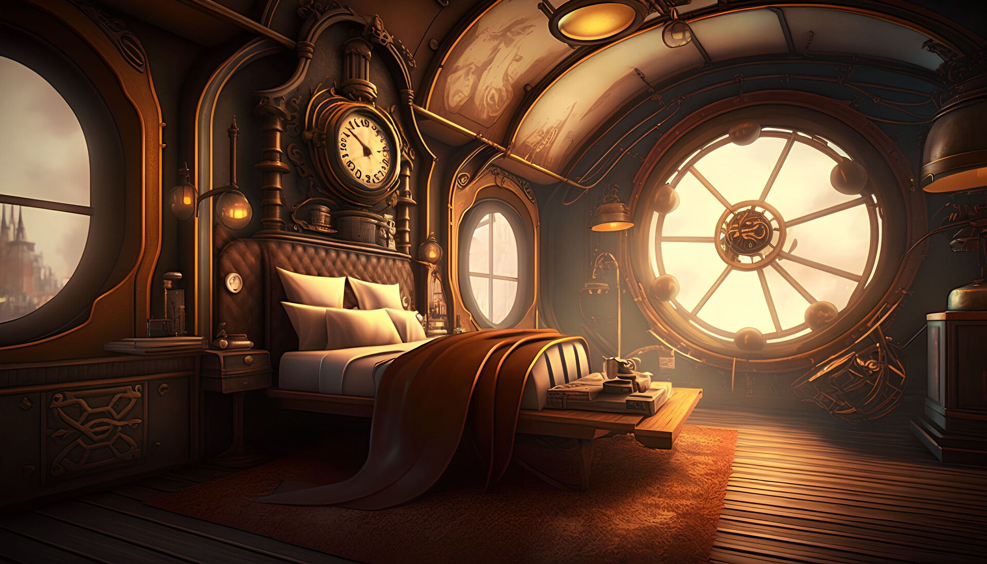Wallpaper #ZW13apcBycdYOYFT6XGO14 Steampunk Submarine Room