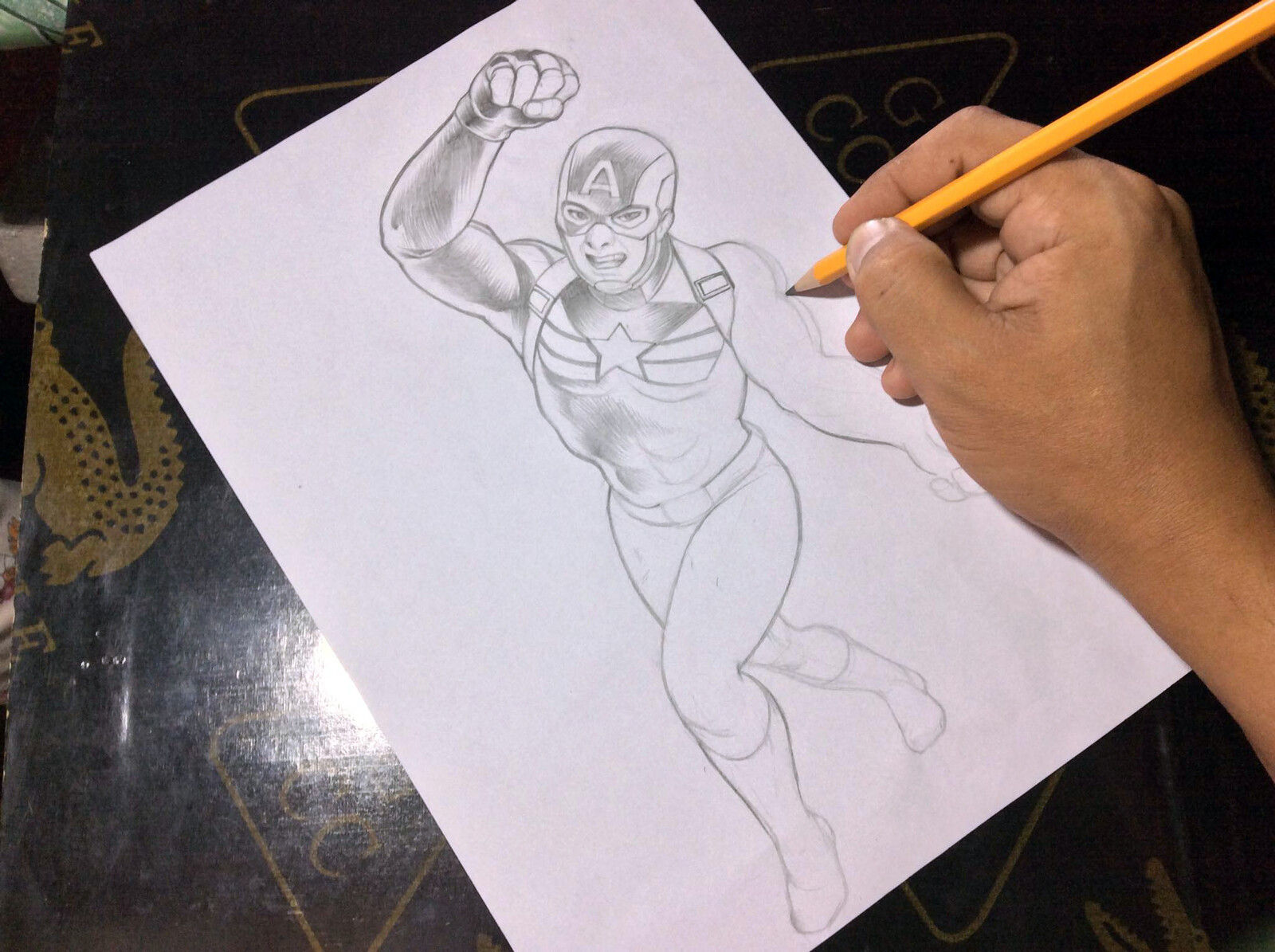 Wallpaper #5md7-pIBSpphPi3-k5Dd164 Russell Riosa Captain America Pencils