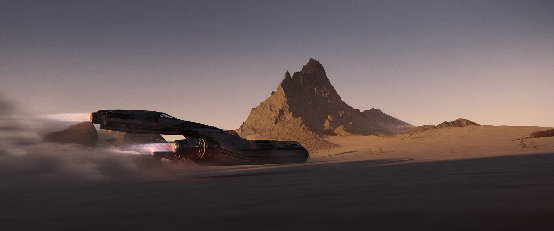 Wallpaper #h2jeIZMBSpphPi3-BDEJ16 Artstation Sci Fi Vehicle Exploring Desert Planet Tom Sterckx