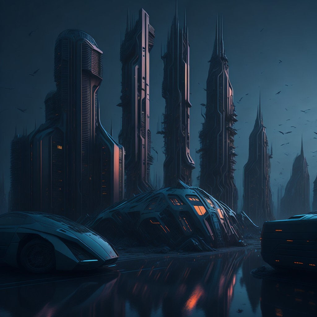 Wallpaper #_H1O8I4Bnwiau_P6ngVG58 Artstation Futuristic Postcyberpunk City Vladivostok