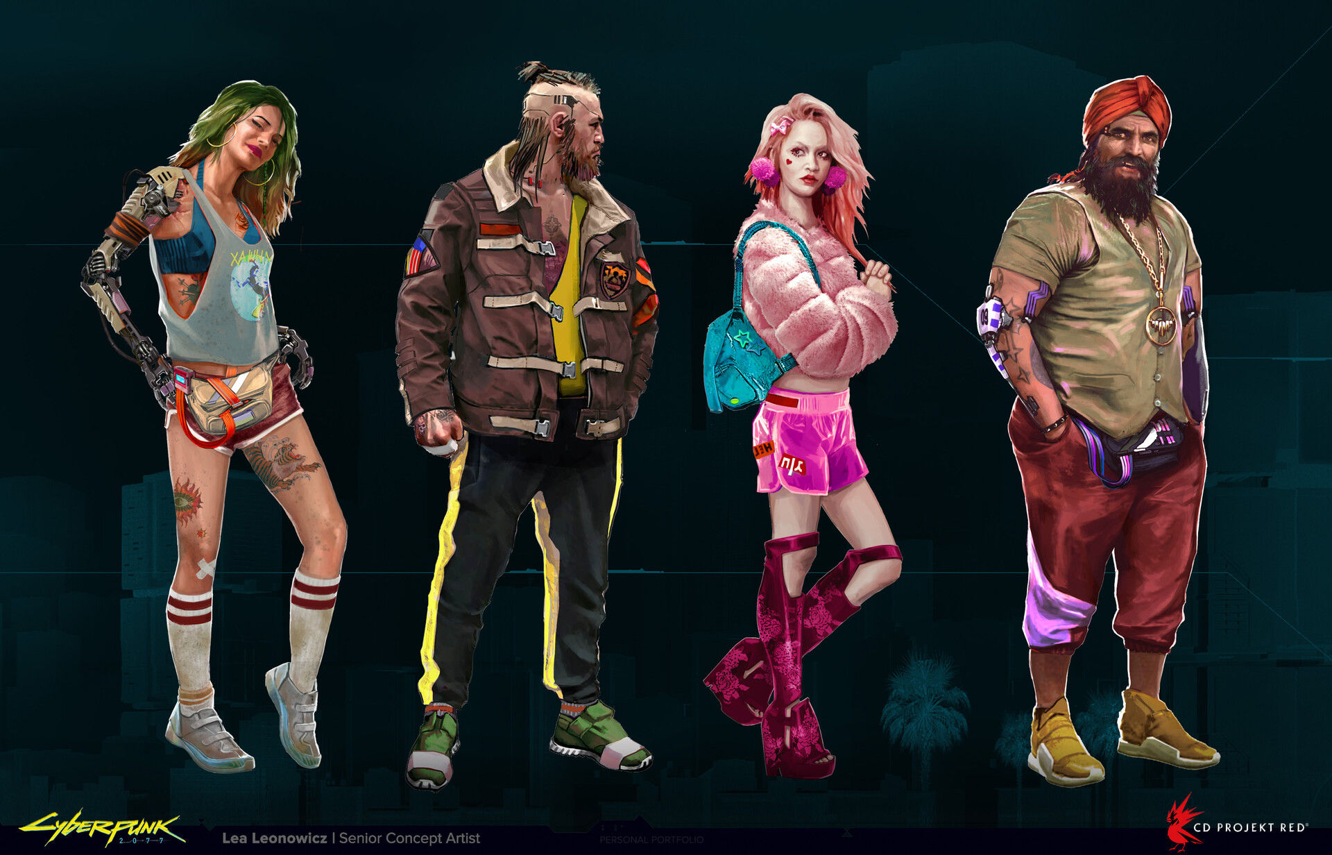 Wallpaper #PxrJUZMB1yWOL4qgiILX118 Cyberpunk 2077 Crowd Characters by Lea Leonowicz Prouserme