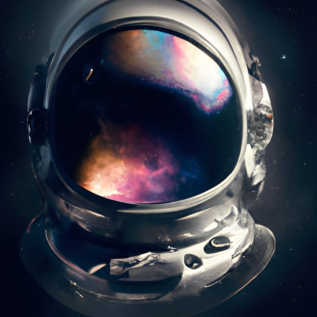 Wallpaper #2BGgM5MBXrlMTfB5u0qk80 Artstation an Astronauts Helmet Reflecting a Galaxy Made by AI