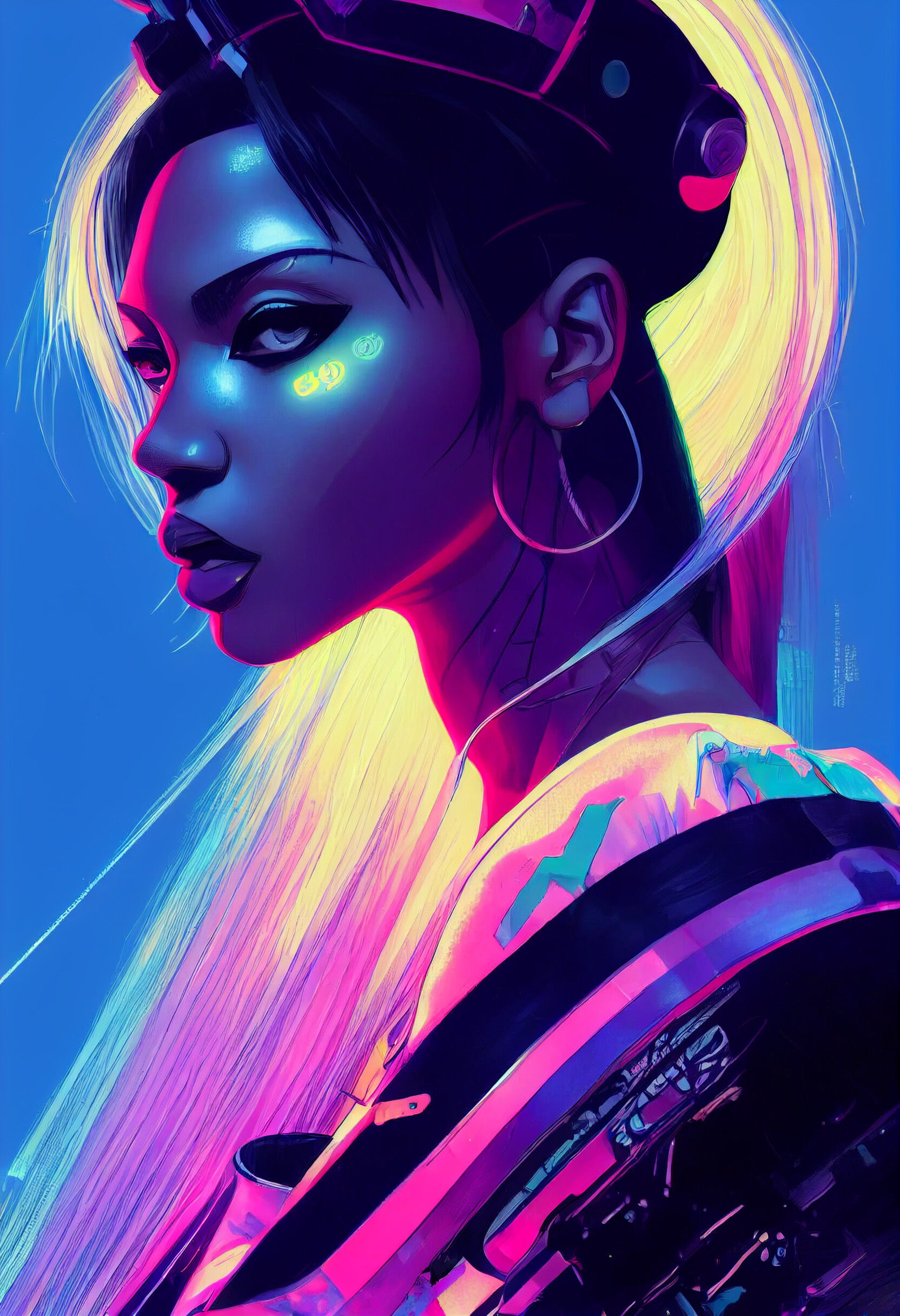 Wallpaper #RaUlN5MBVBiSkHCarotk309 Artstation Cyberfeme Portrait