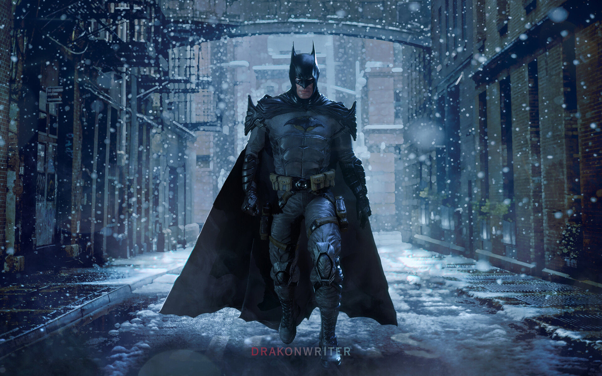 Wallpaper #qx0ULpMBlOZrFDOkP9JS350 Artstation Batman in Winter Gotham 3D Art Inspired by Lee Bermejo