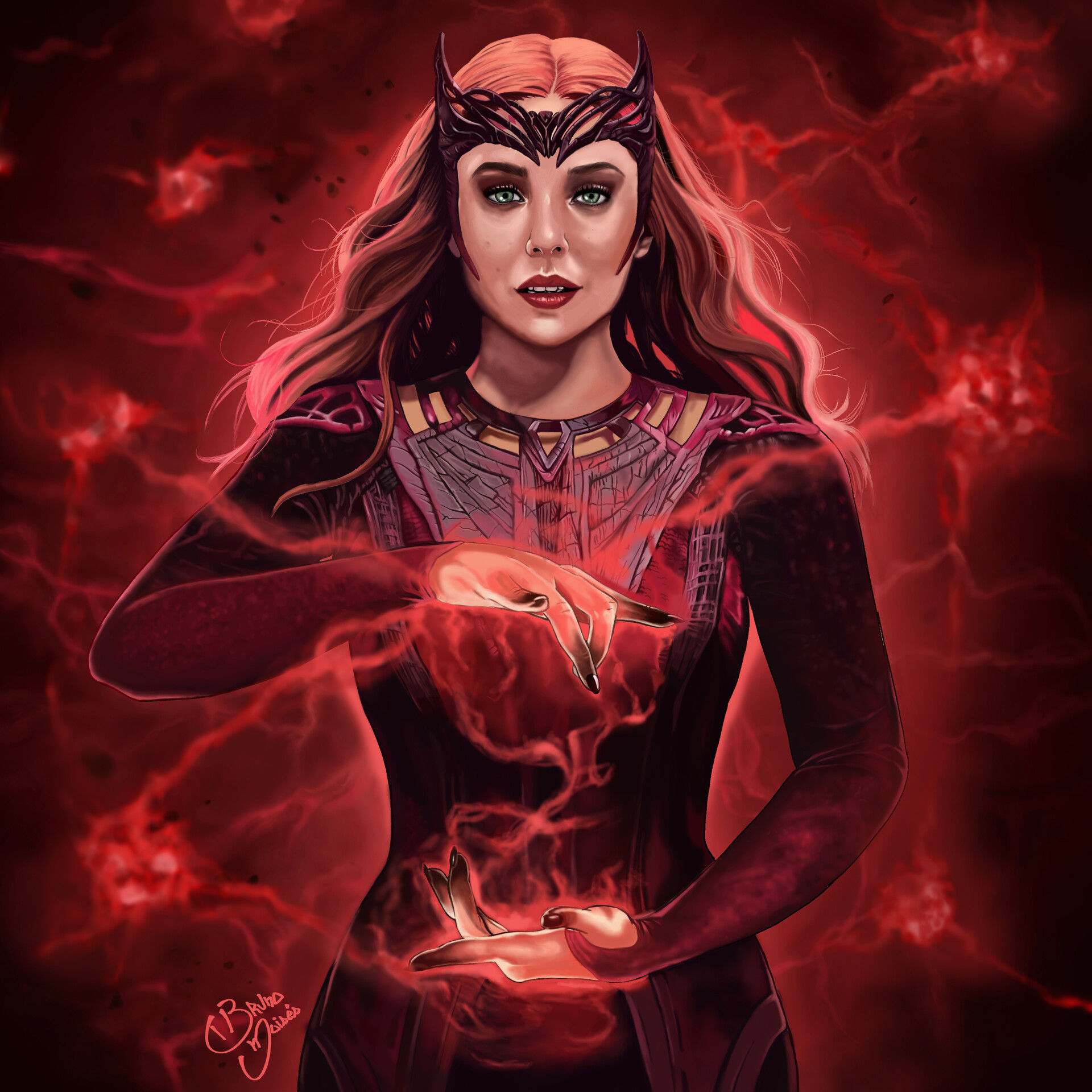 Wallpaper #180e5 Scarlet Witch Pixel Art