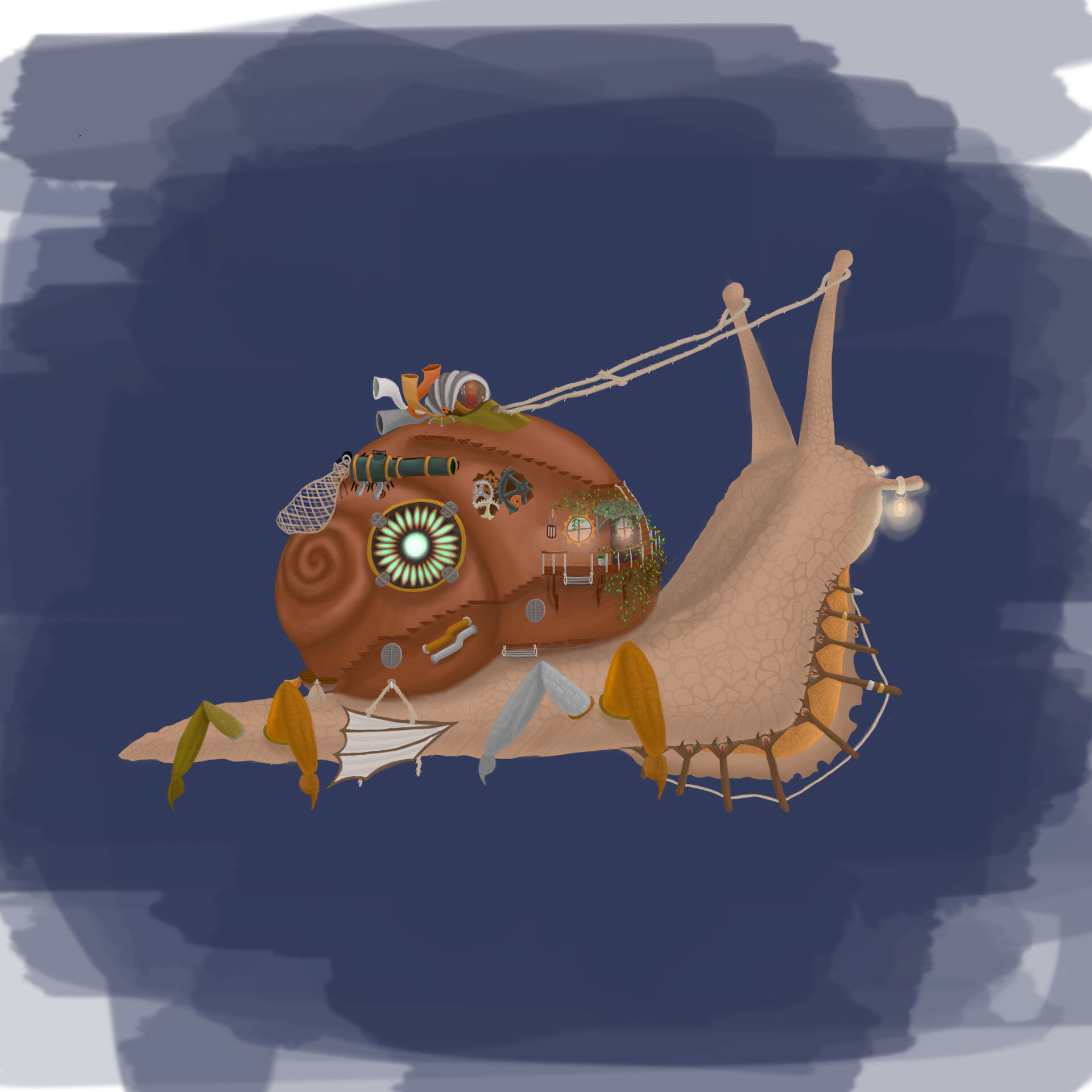 Wallpaper #7DE0NZMB5zzyi_yYk1WD56 Artstation Steampunk Snail