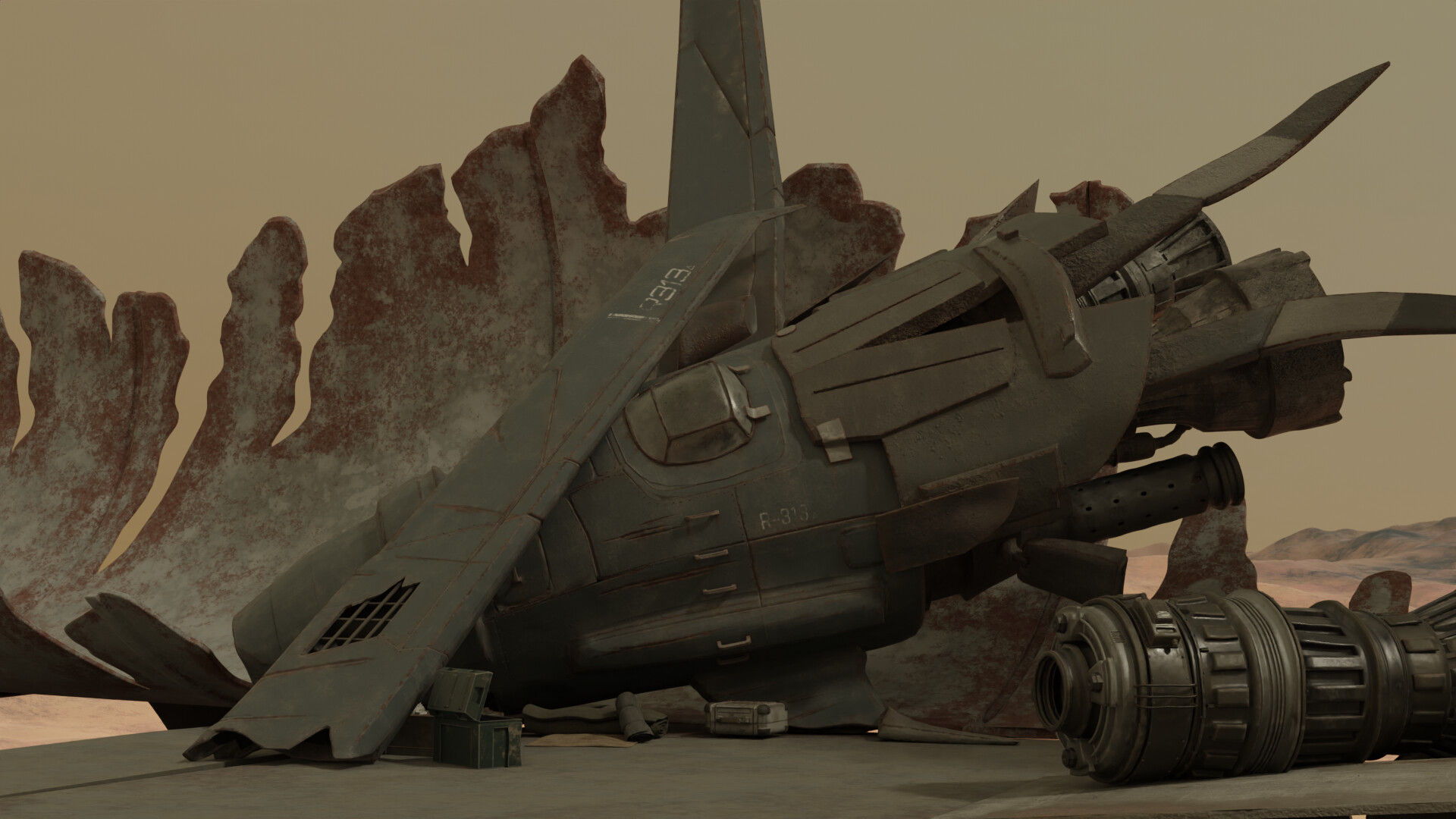 Wallpaper #8miAIJMBSpphPi3-mS3Z22 Artstation Abandoned Spaceship