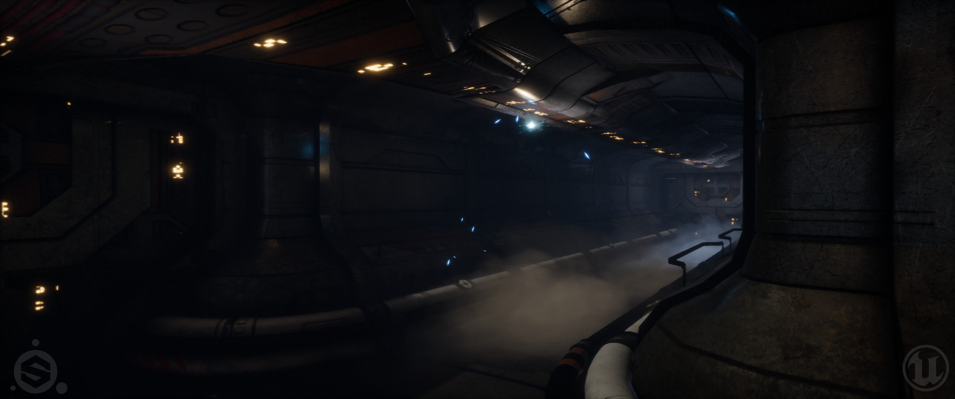 Wallpaper #8miAIJMBSpphPi3-mS3Z97 Sarah Dipronio Derelict Spaceship Hallway