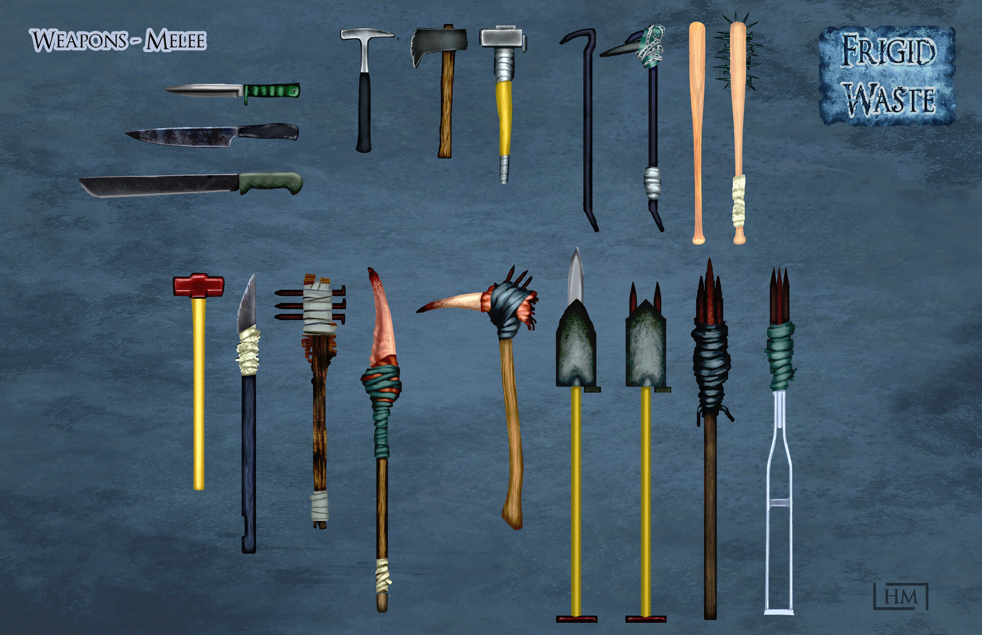 Wallpaper #7xowUJMB1yWOL4qgNn_e308 Artstation Frigid Waste Post Apocalypse Melee Weapons