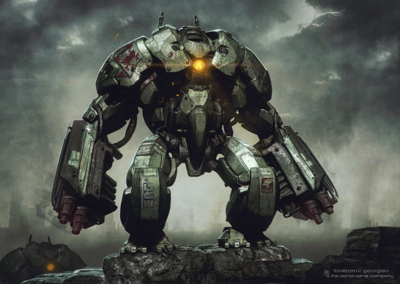 Wallpaper #FTHPNZMB5zzyi_yY1ljw4 Artstation Battle Robot Design