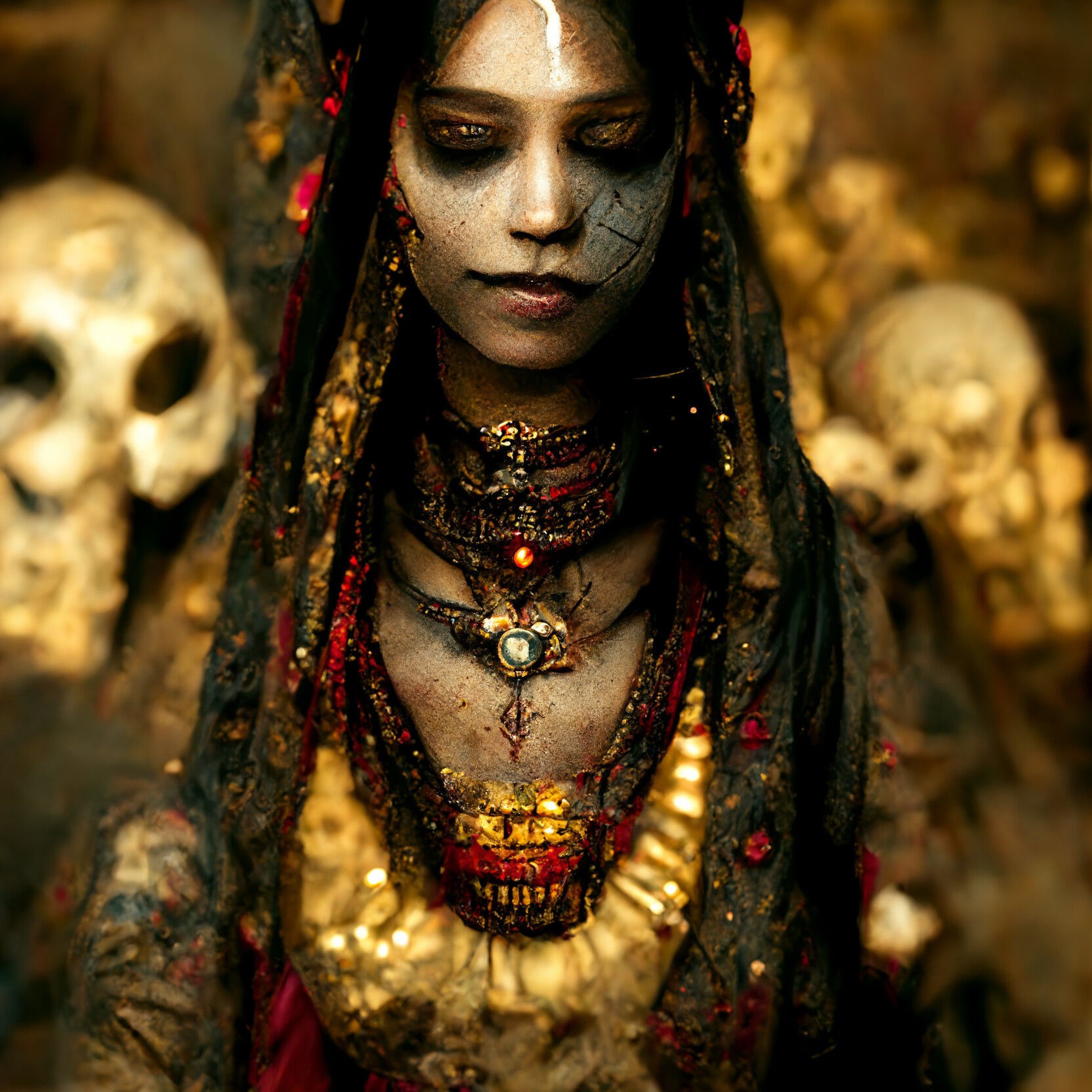 Wallpaper #UGek65IBSpphPi3-k02Z391 Artstation AI Generated Images 8 Witch Gold Egyption Indian