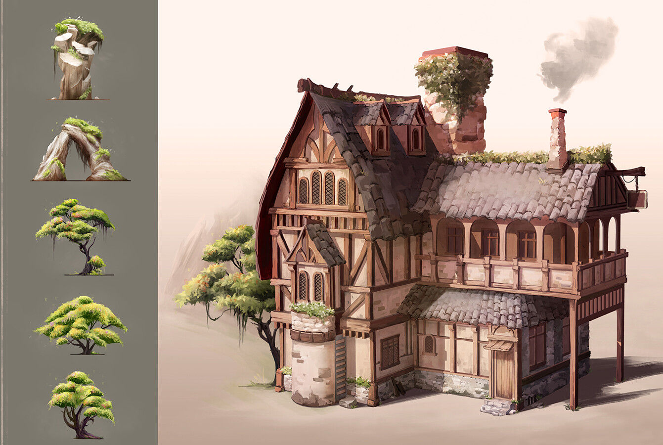 Wallpaper #FWcrDpMBSpphPi3-Remc290 Medieval House Concept Art