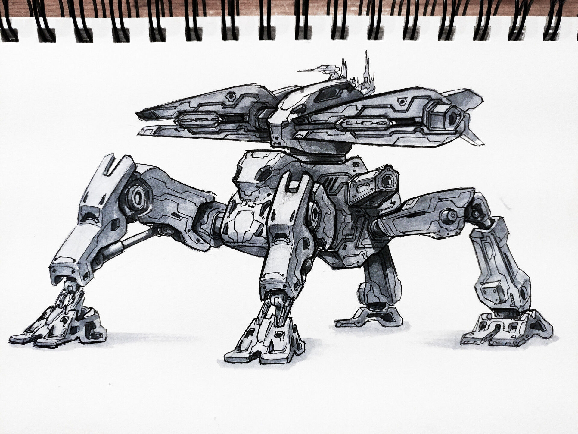 Wallpaper #FTHPNZMB5zzyi_yY1ljw17 Artstation Battle Robot Concept Sketch