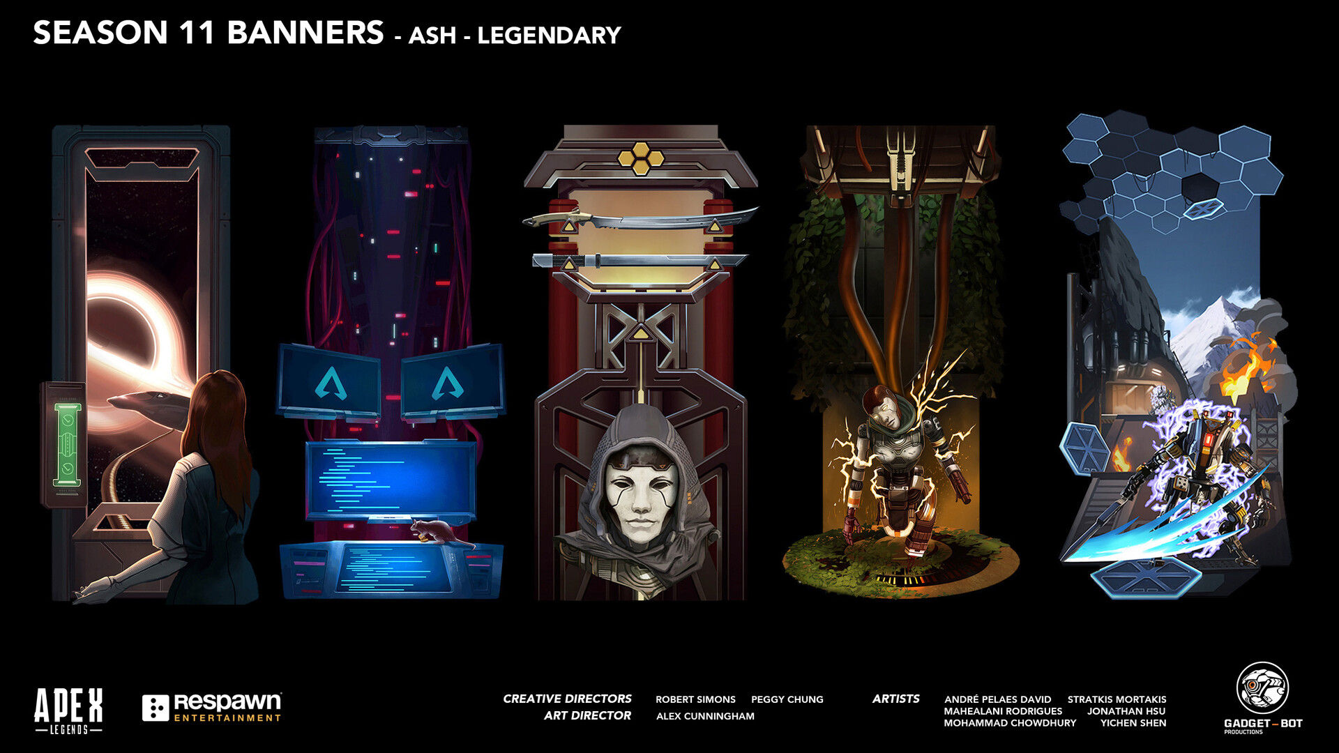 Wallpaper #bWdV_ZIBSpphPi3-jpti44 Gadget Bot Productions Apex Legends Ash Banners Legendary