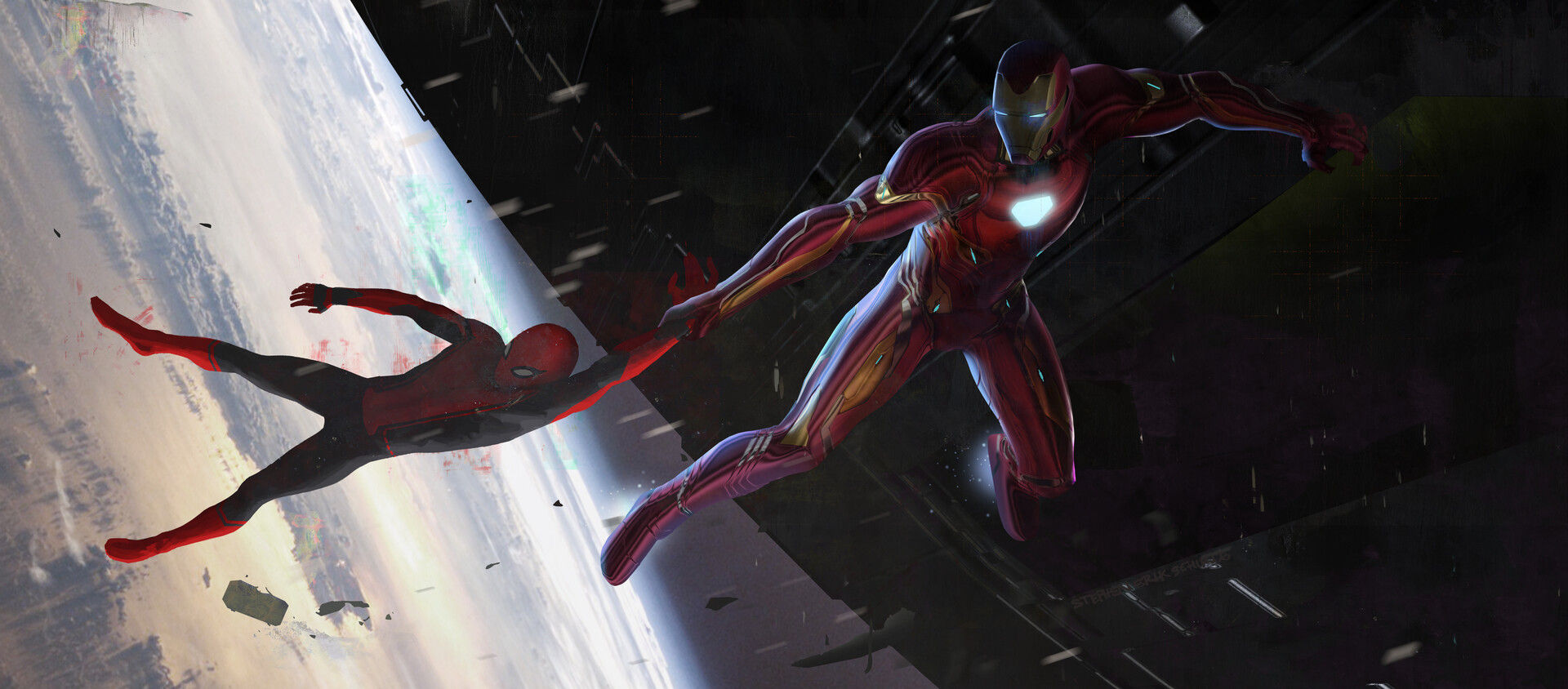 Wallpaper #aTNBM5MBcgDP3FvJcqoo338 Artstation Spiderman and Ironman