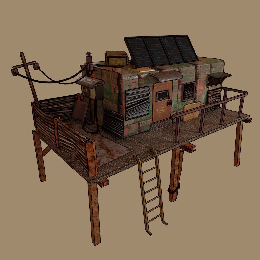 Wallpaper #oJl_P5MBUcASHT6nQswf192 Artstation Lonely Post Apocalyptic Shack